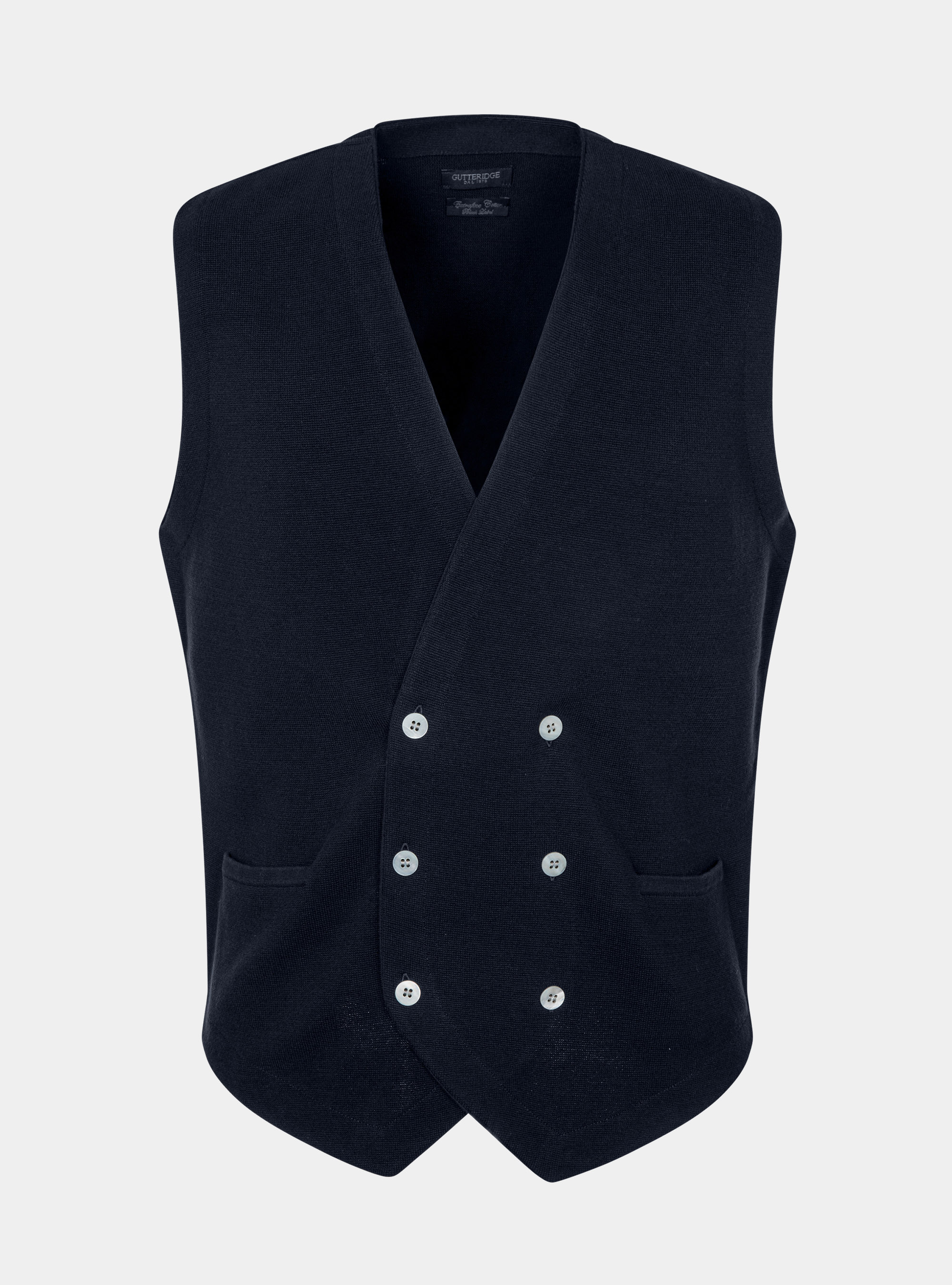 Gilet in maglia in puro cotone extrafine, BLU NAVY