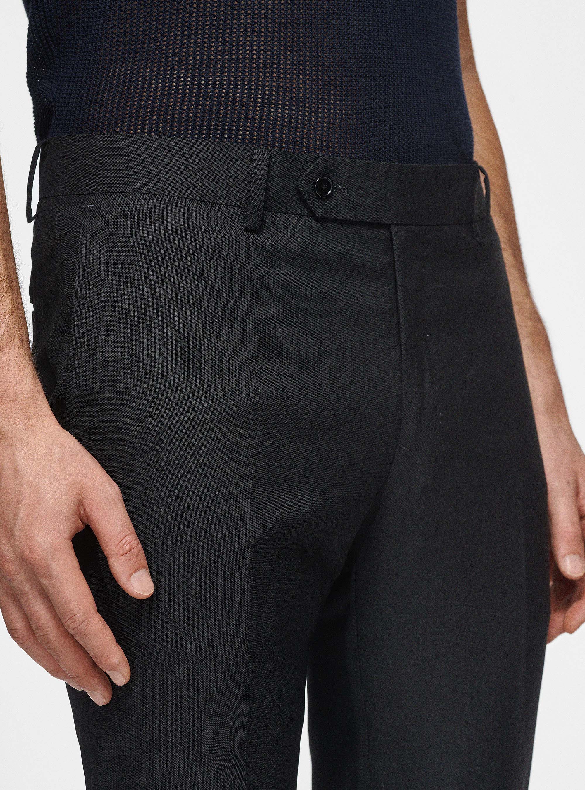 Pantaloni in pura lana Vitale Barberis Canonico, NERO