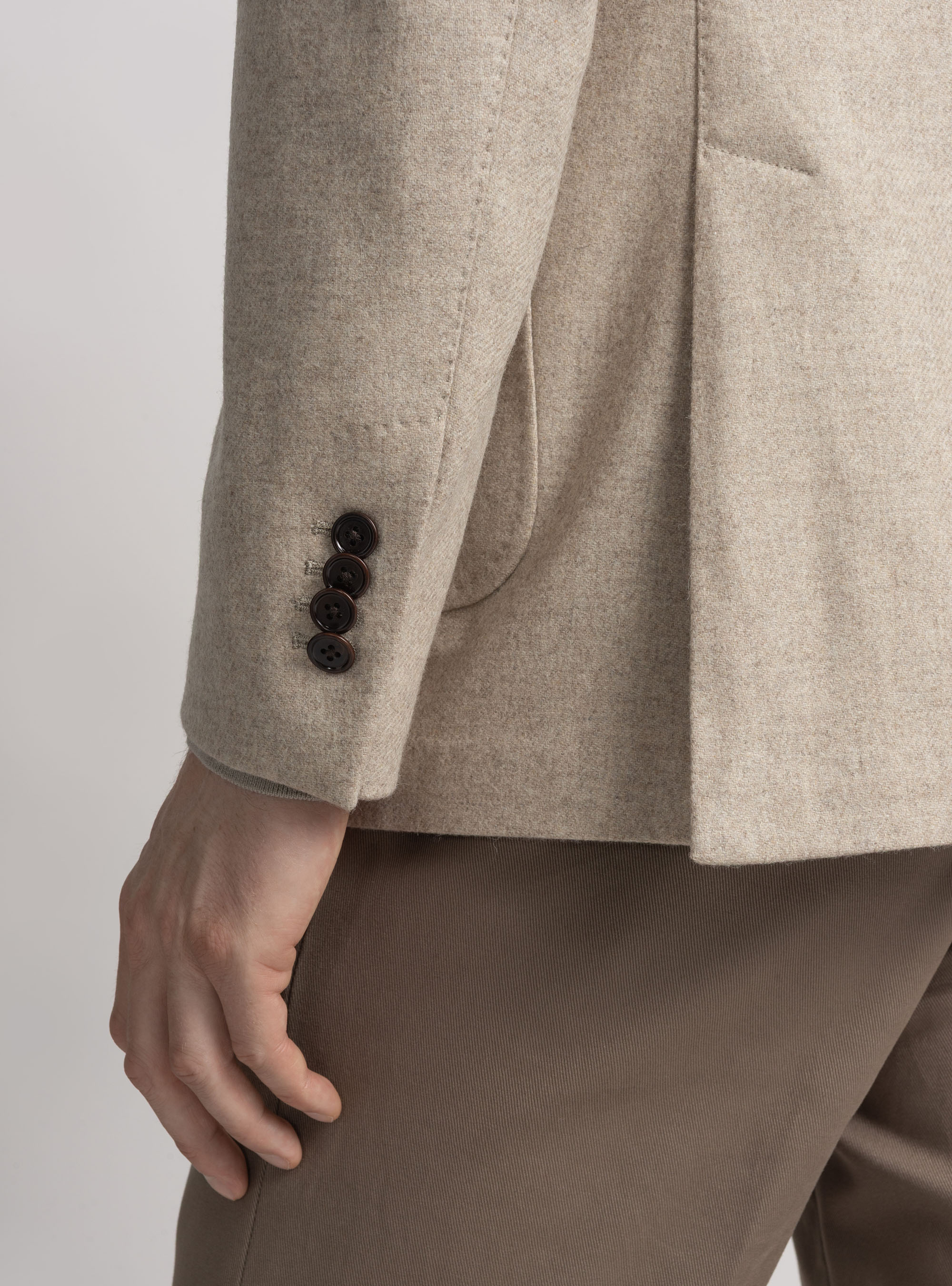 Giacca in flanella di misto lana, SABBIA