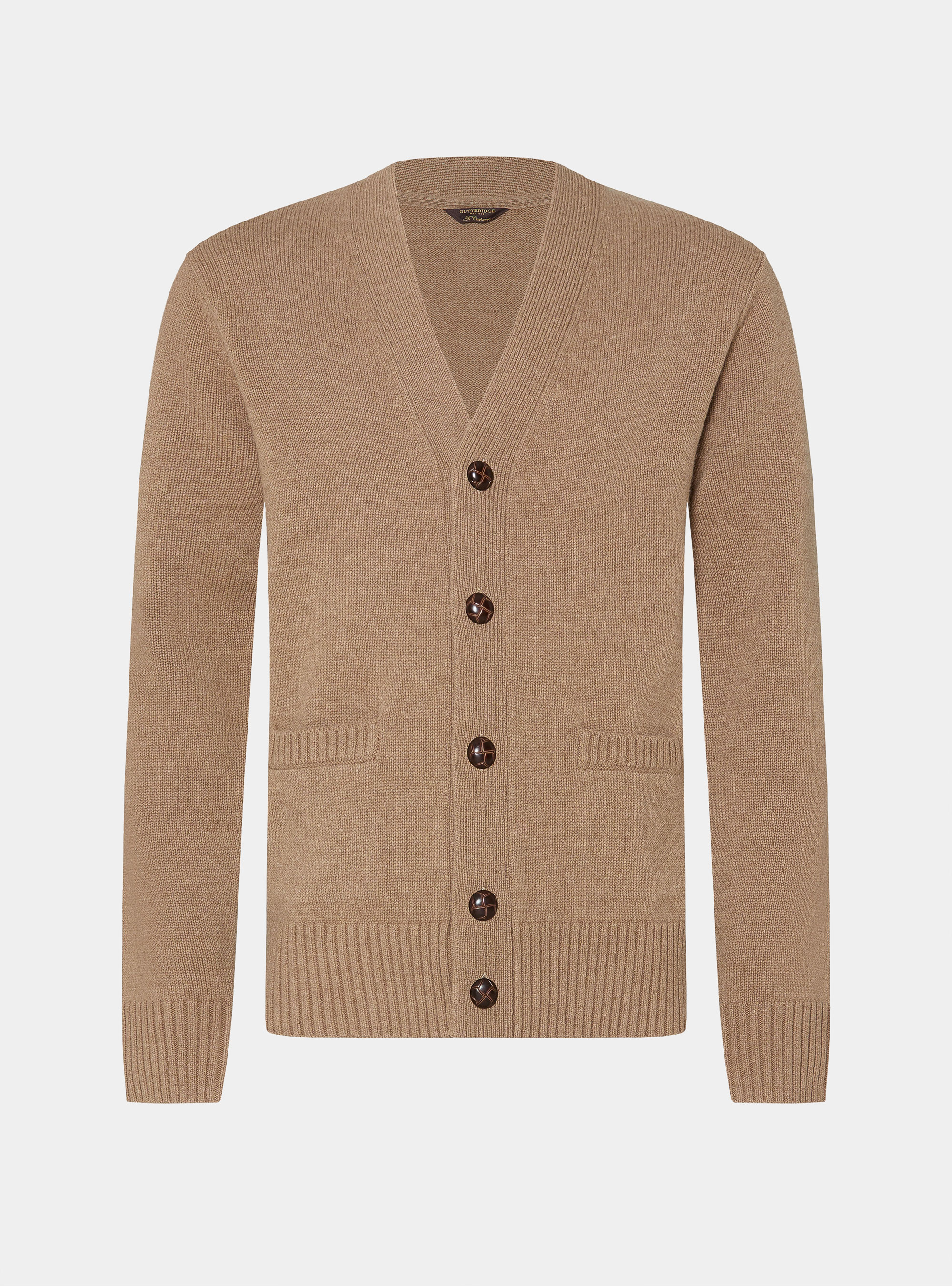 Cárdigan de lana y cachemira, CAMMELLO 0570C