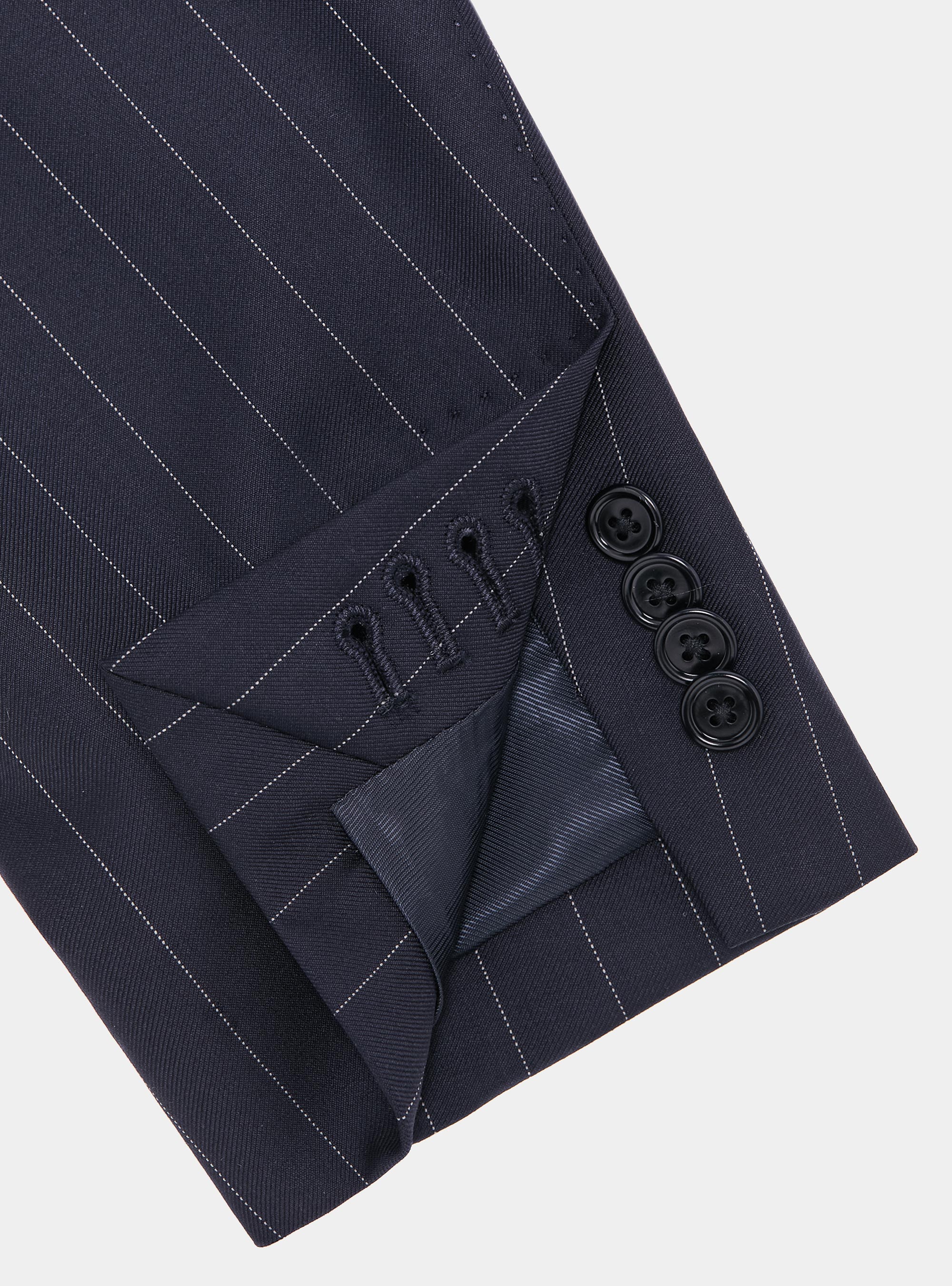 Americana de traje a rayas de pura lana Vitale Barberis Canonico, AZUL MARINO