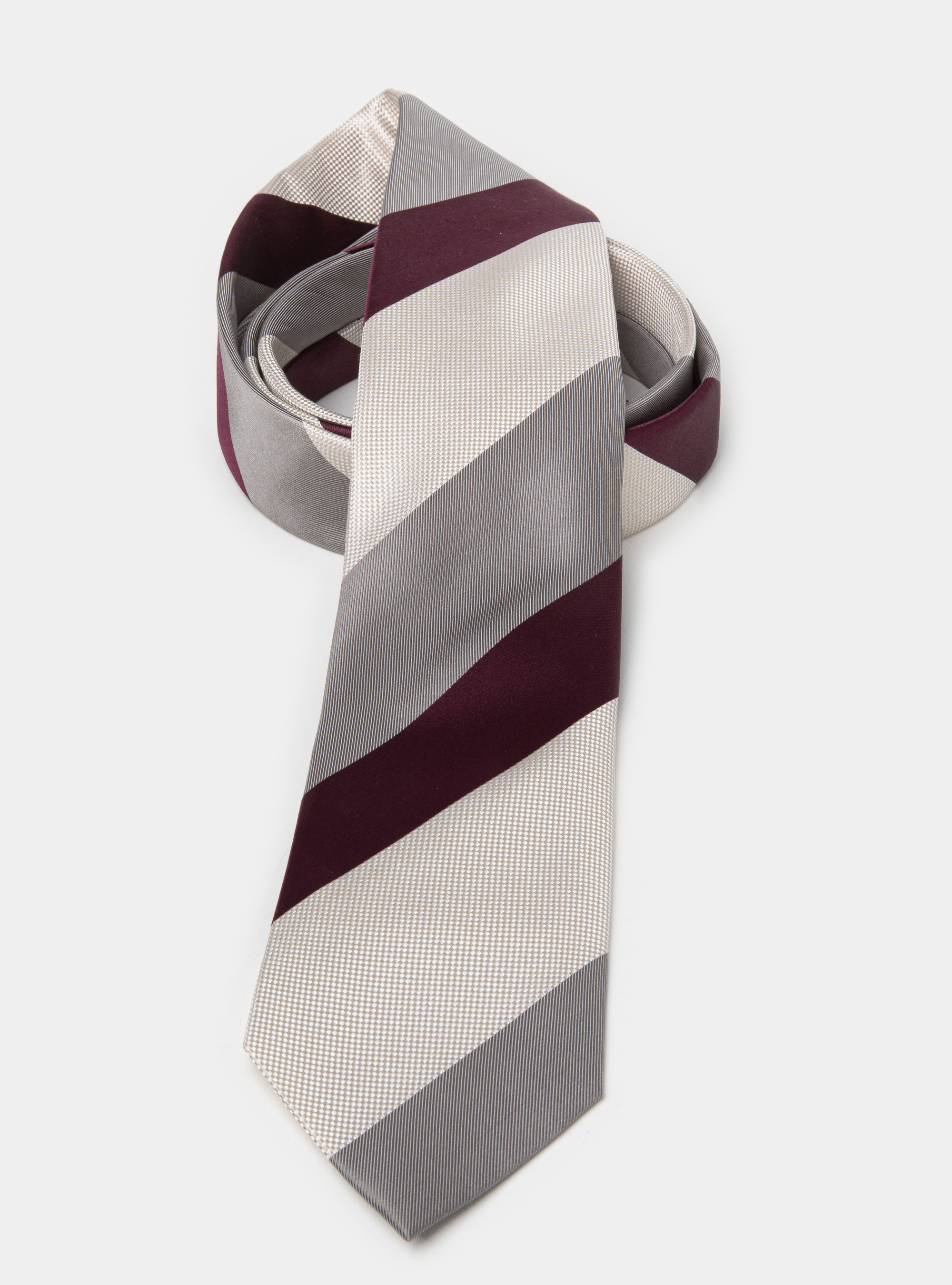 Cravatta regimental in seta, BORDEAUX