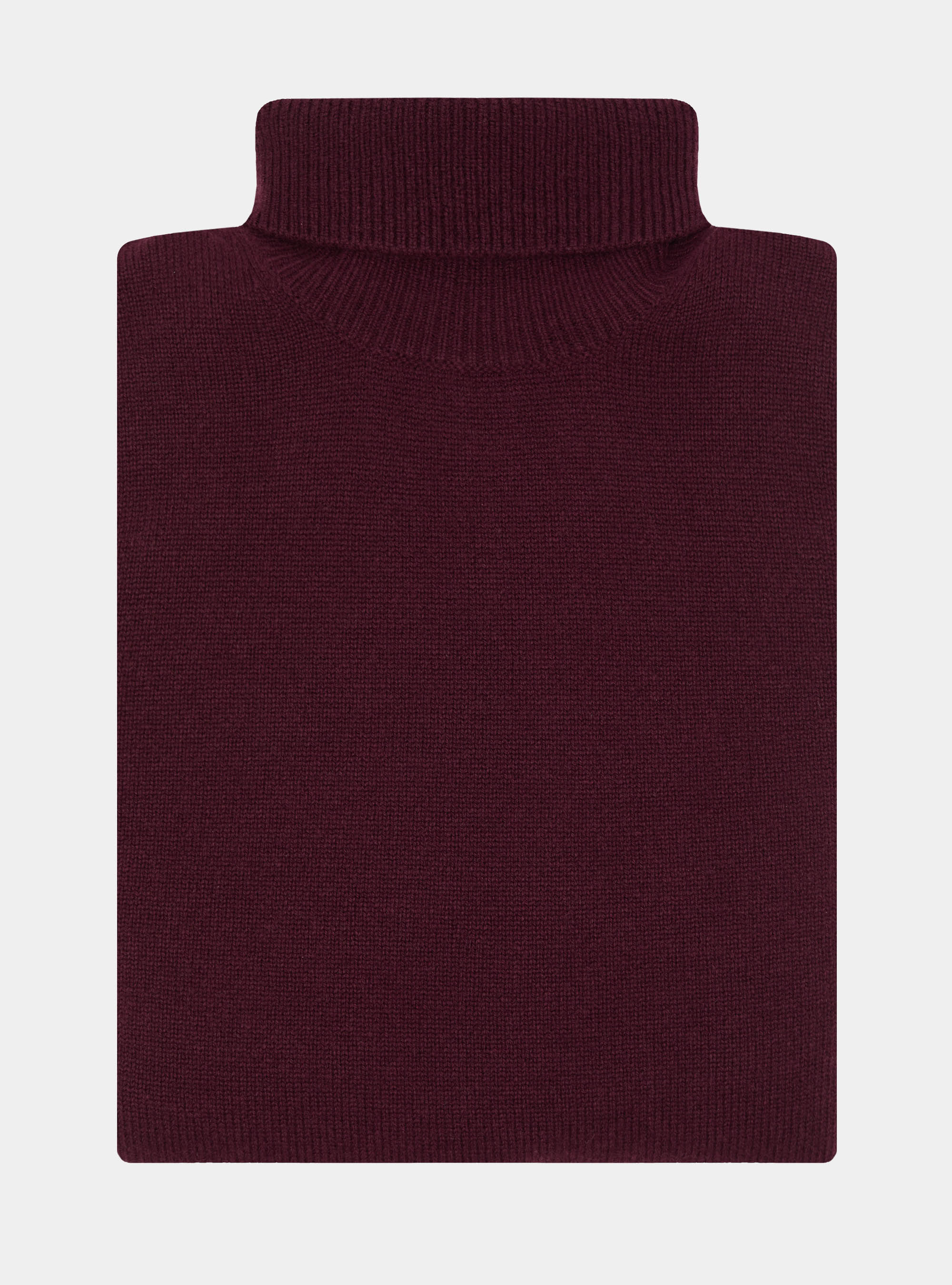 Maglia collo alto in lana merino, BORDEAUX