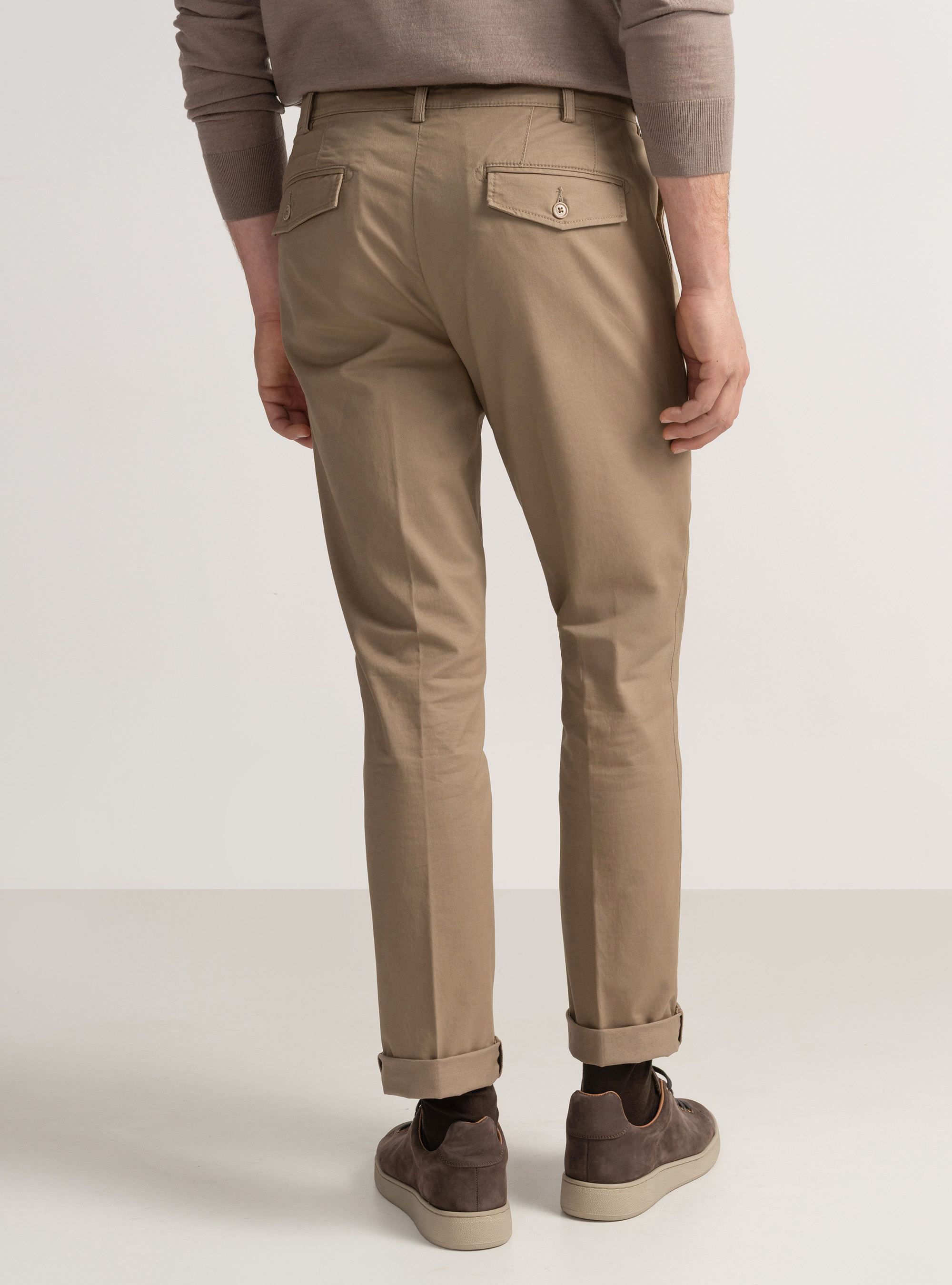 Pantaloni chino slim fit in twill stretch, FANGO