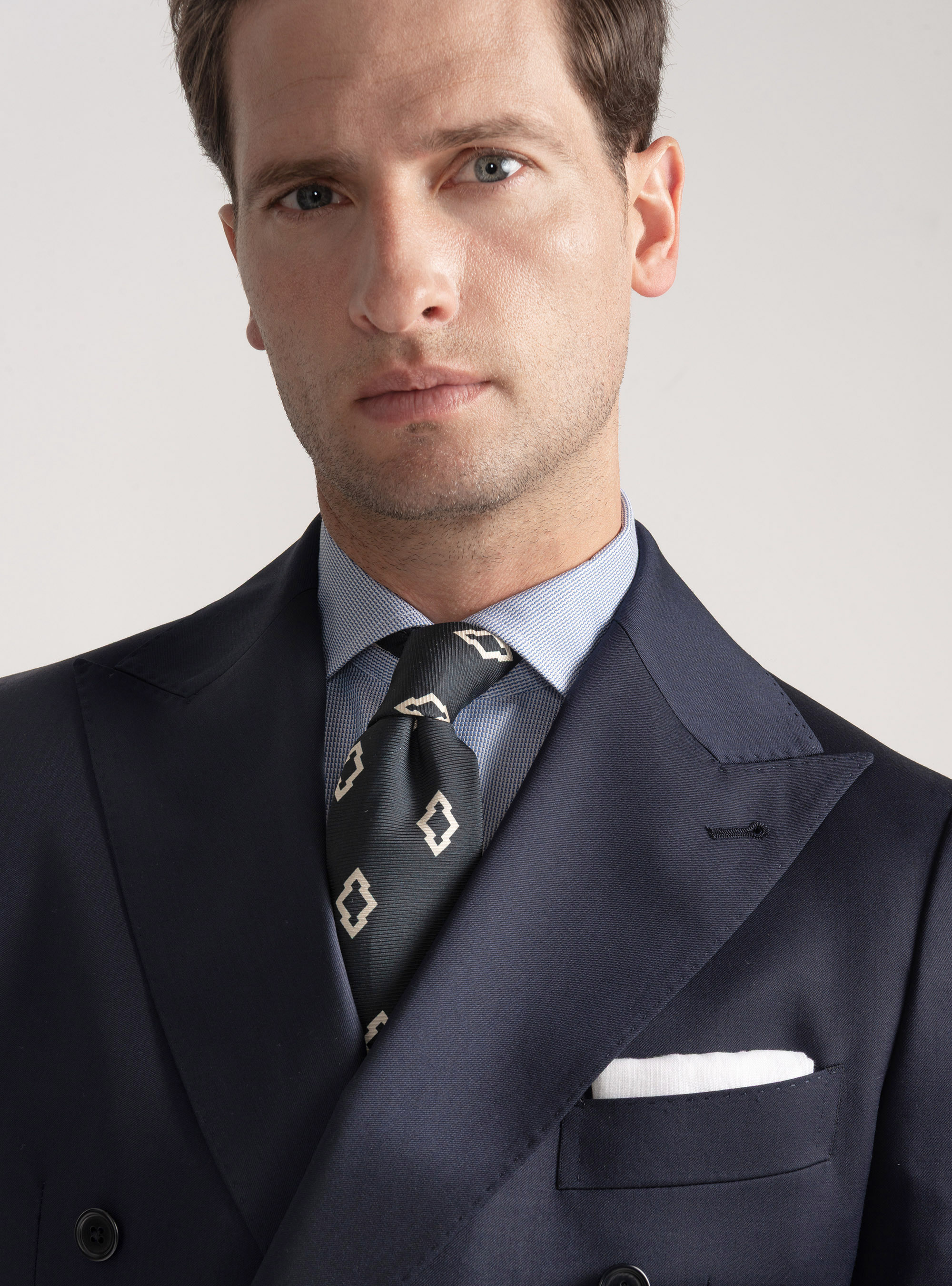 Americana de traje de lana superfina 110 de Reda, AZUL MARINO