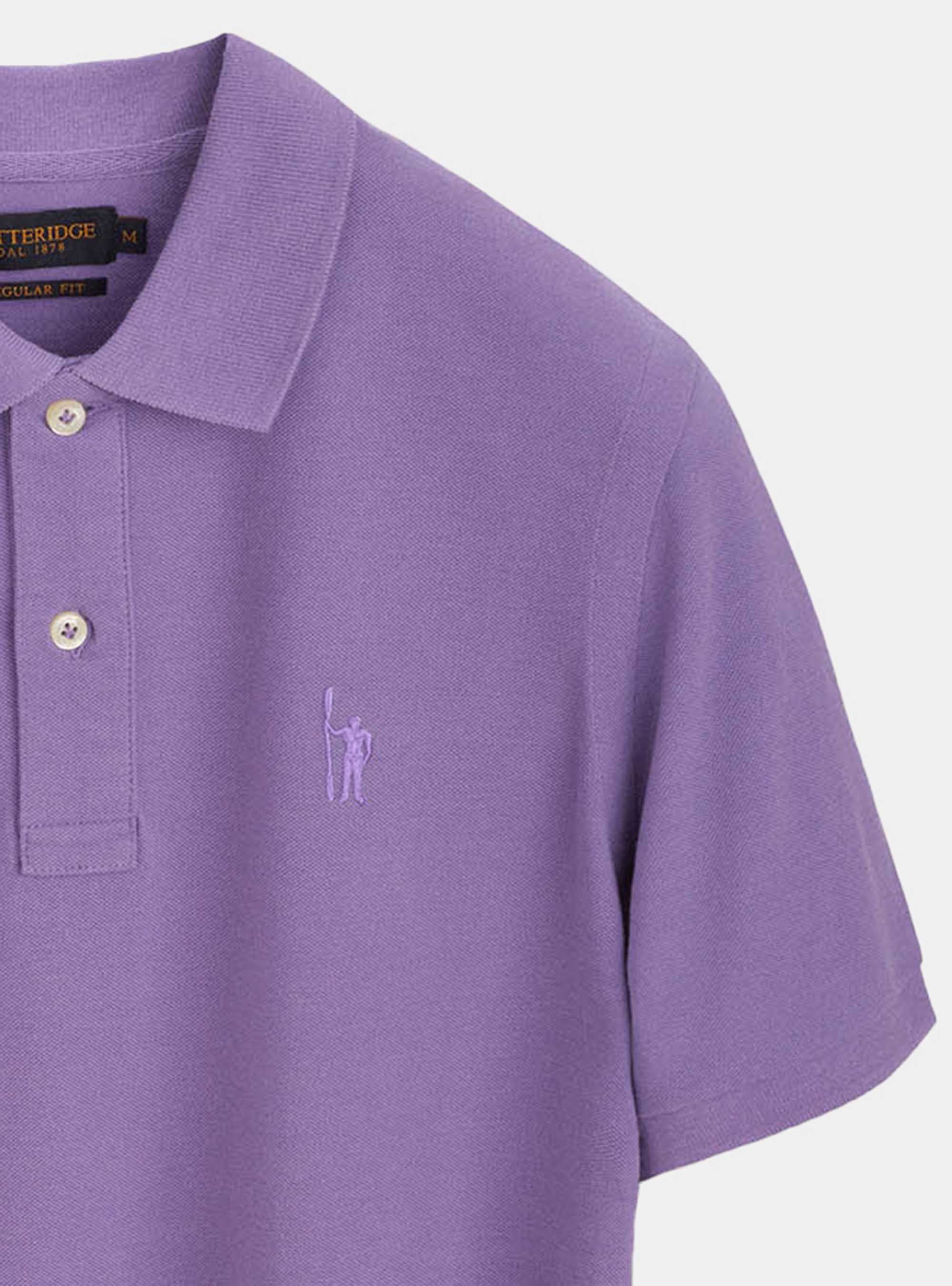 Polo classica con ricamo, VIOLA CHIARO