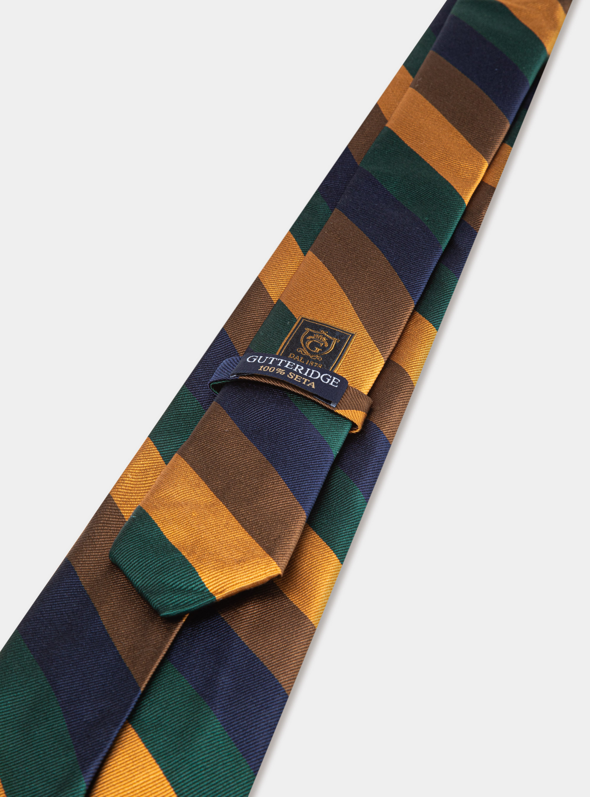 Striped silk tie, BROWN