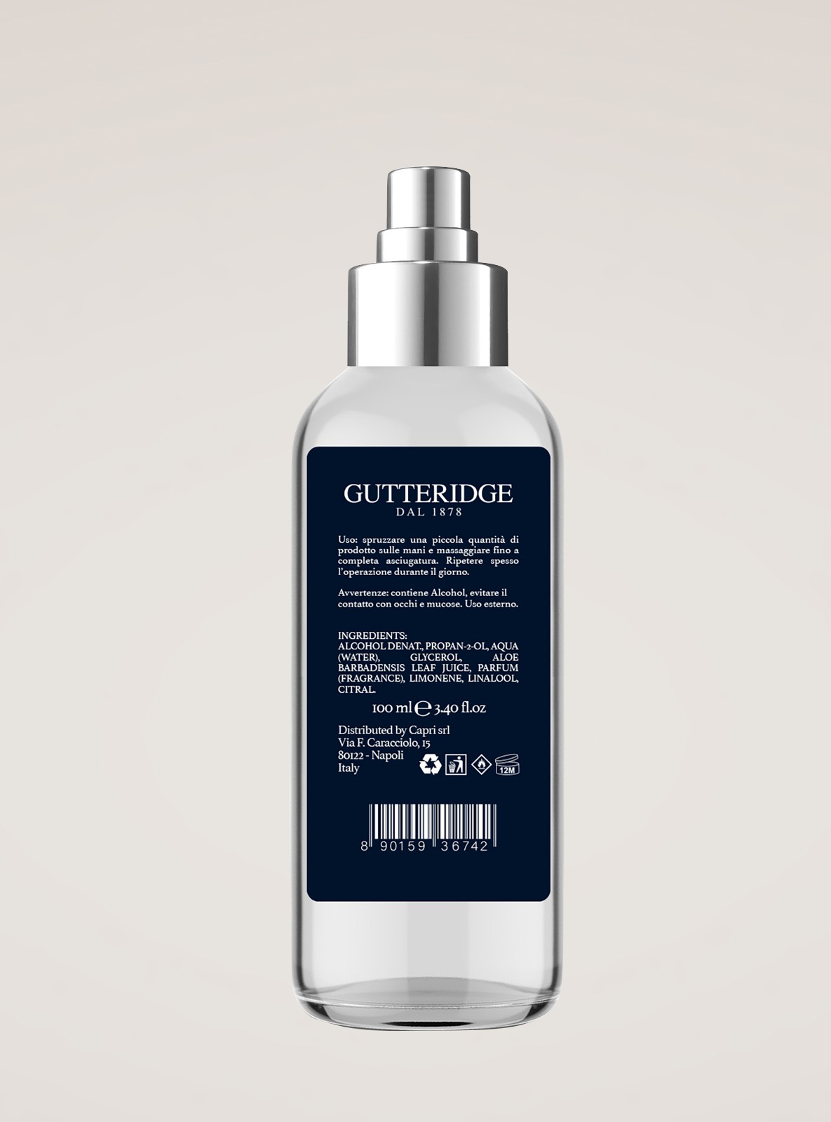 Gutteridge spray sanitizer, UNIQUE