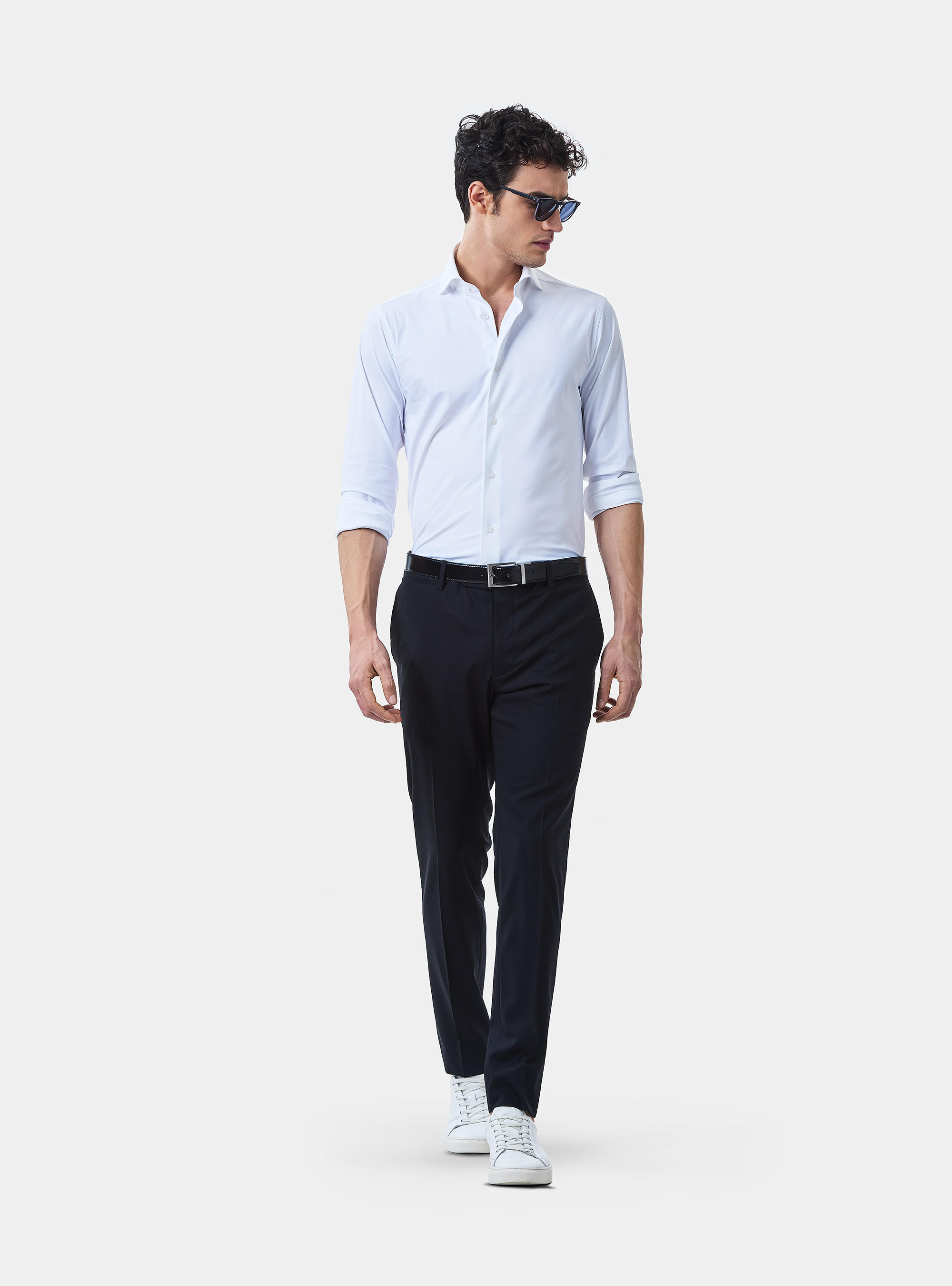 Travelwear wool suit trousers, BLACK