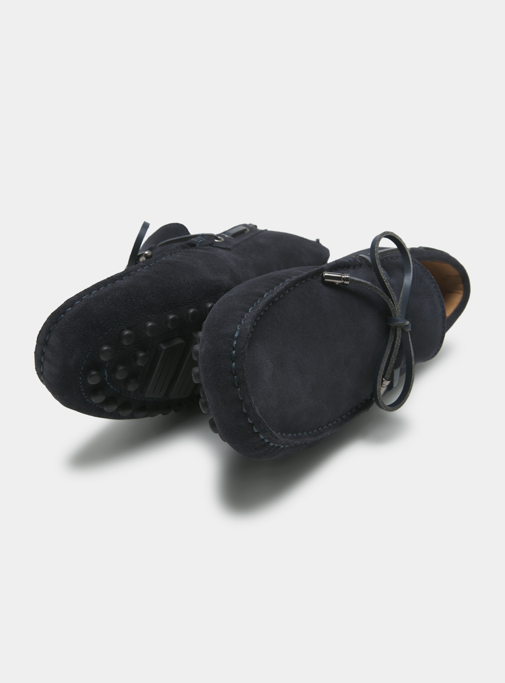 Mocassins en daim avec noeud, BLEU MARINE