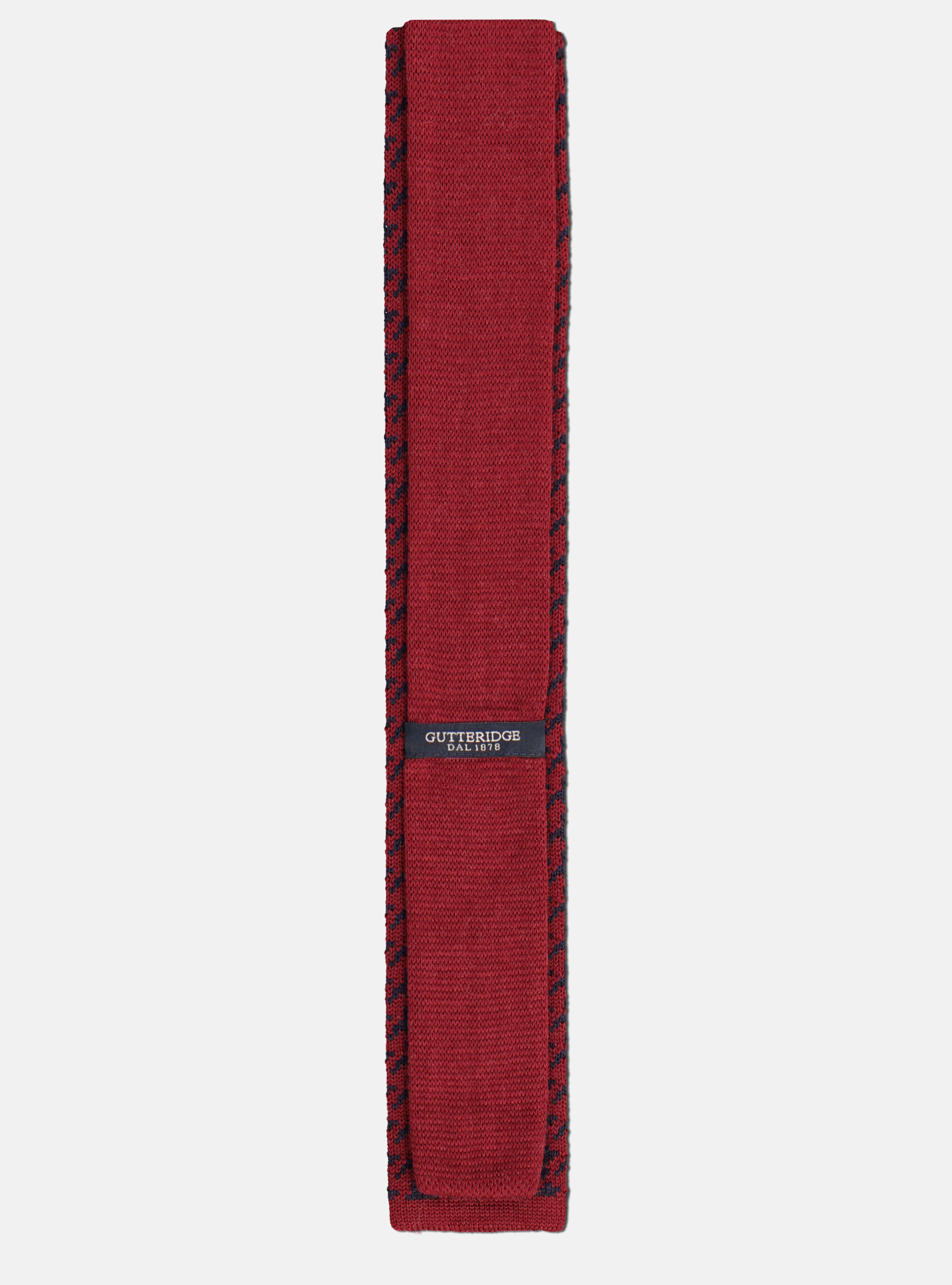 Cravatta in maglia di lana pied de poule, BLU