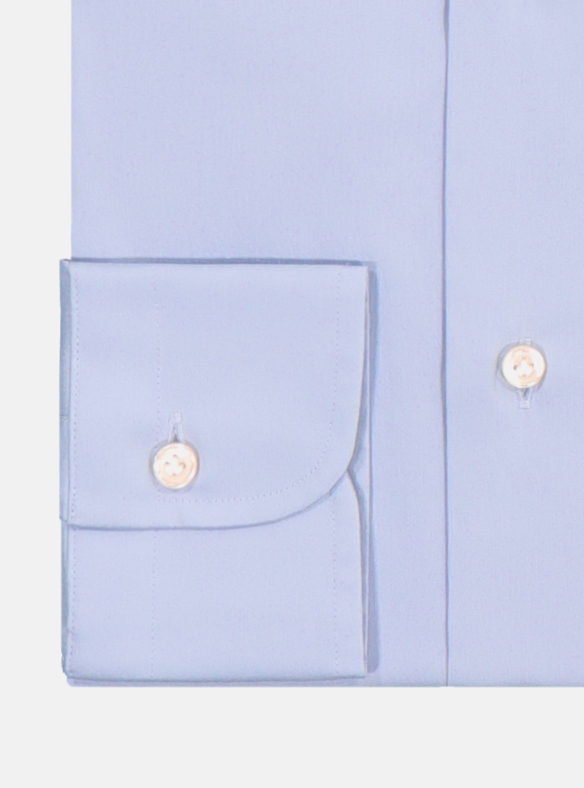 Camicia in cotone popeline stretch con collo francese semiaperto, AZZURRO