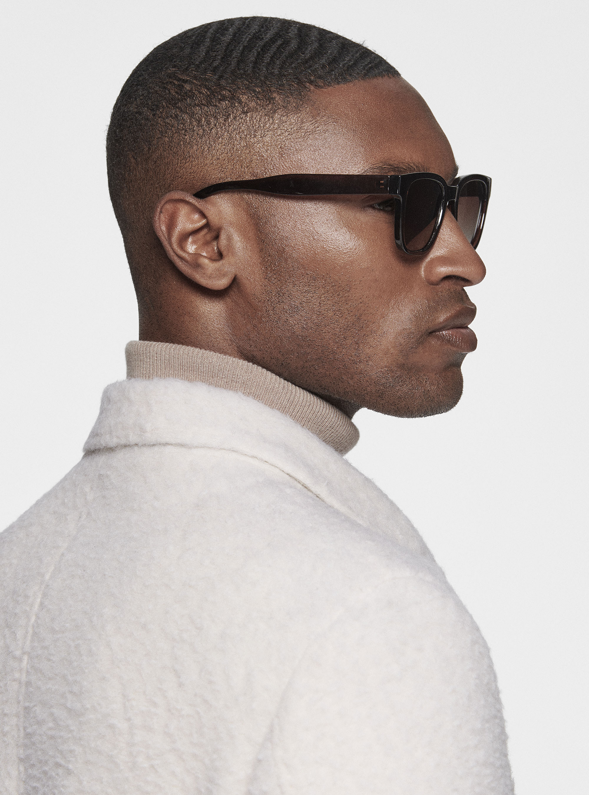 Felted cloth double-breasted coat, WHITE