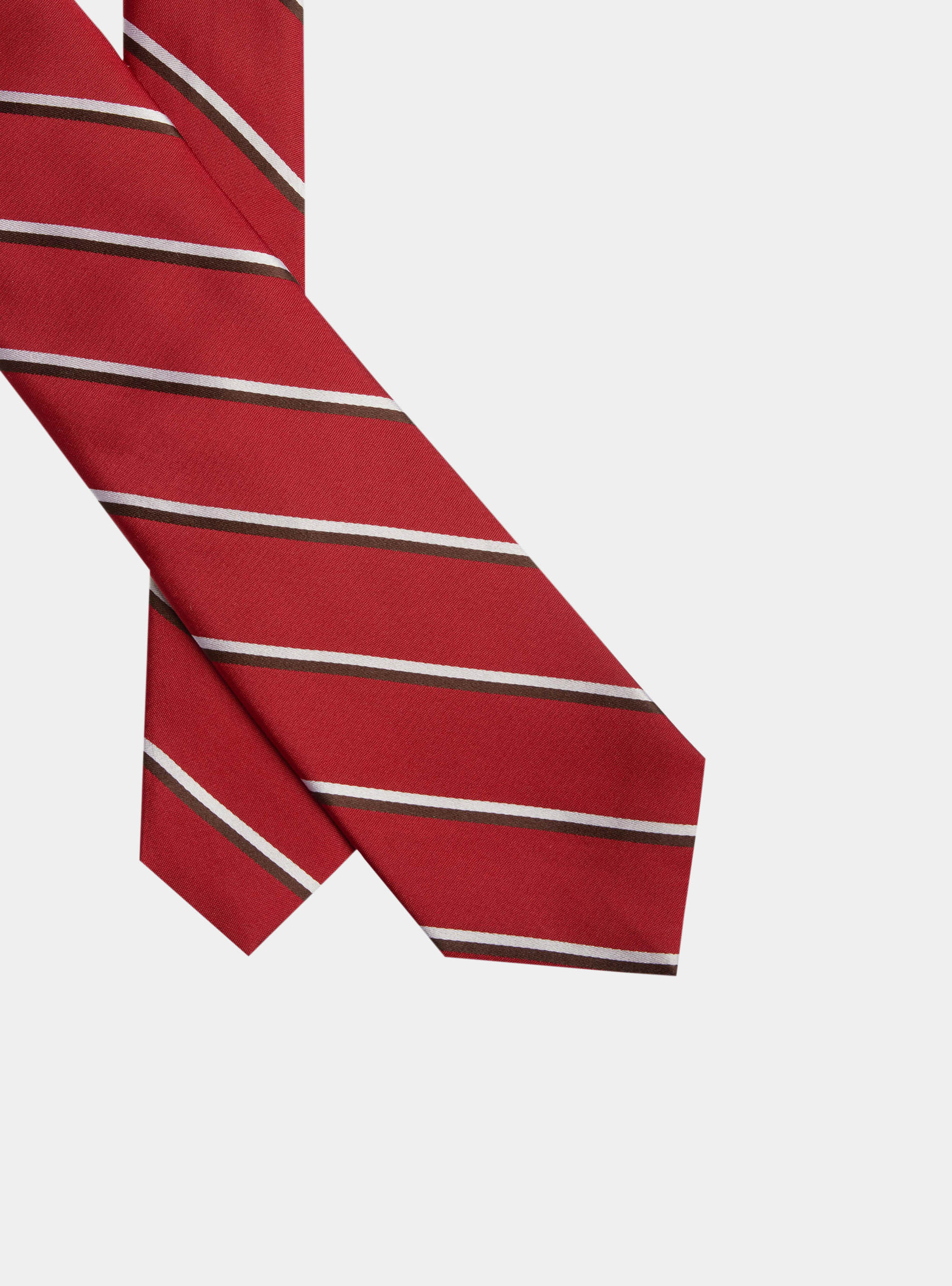 Cravatta a righe in seta, ROSSO 0300C