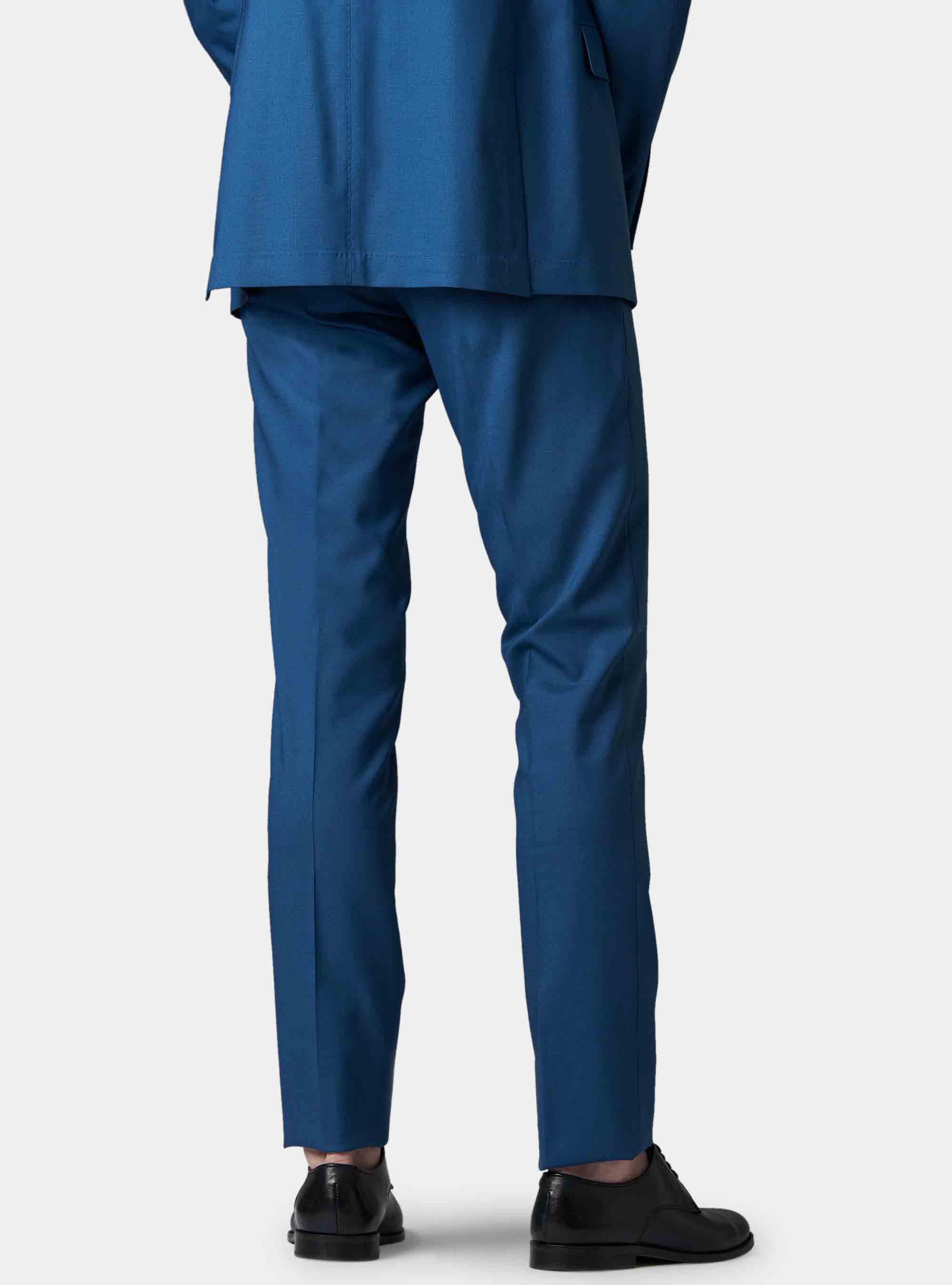 Pantaloni in pura lana superfine 120, BLU ROYAL