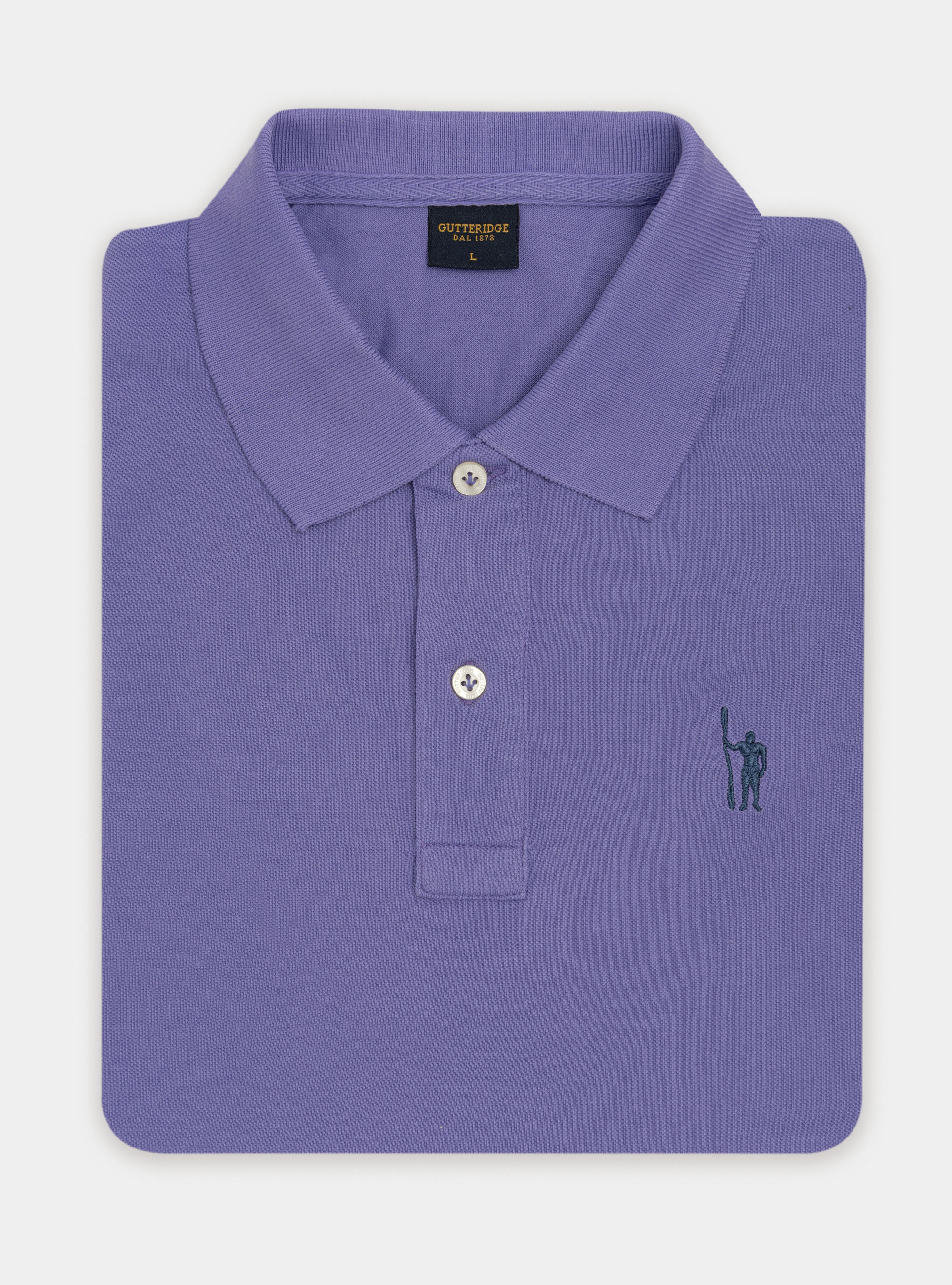 Polo in piquet con ricamo, 0463C LILLA