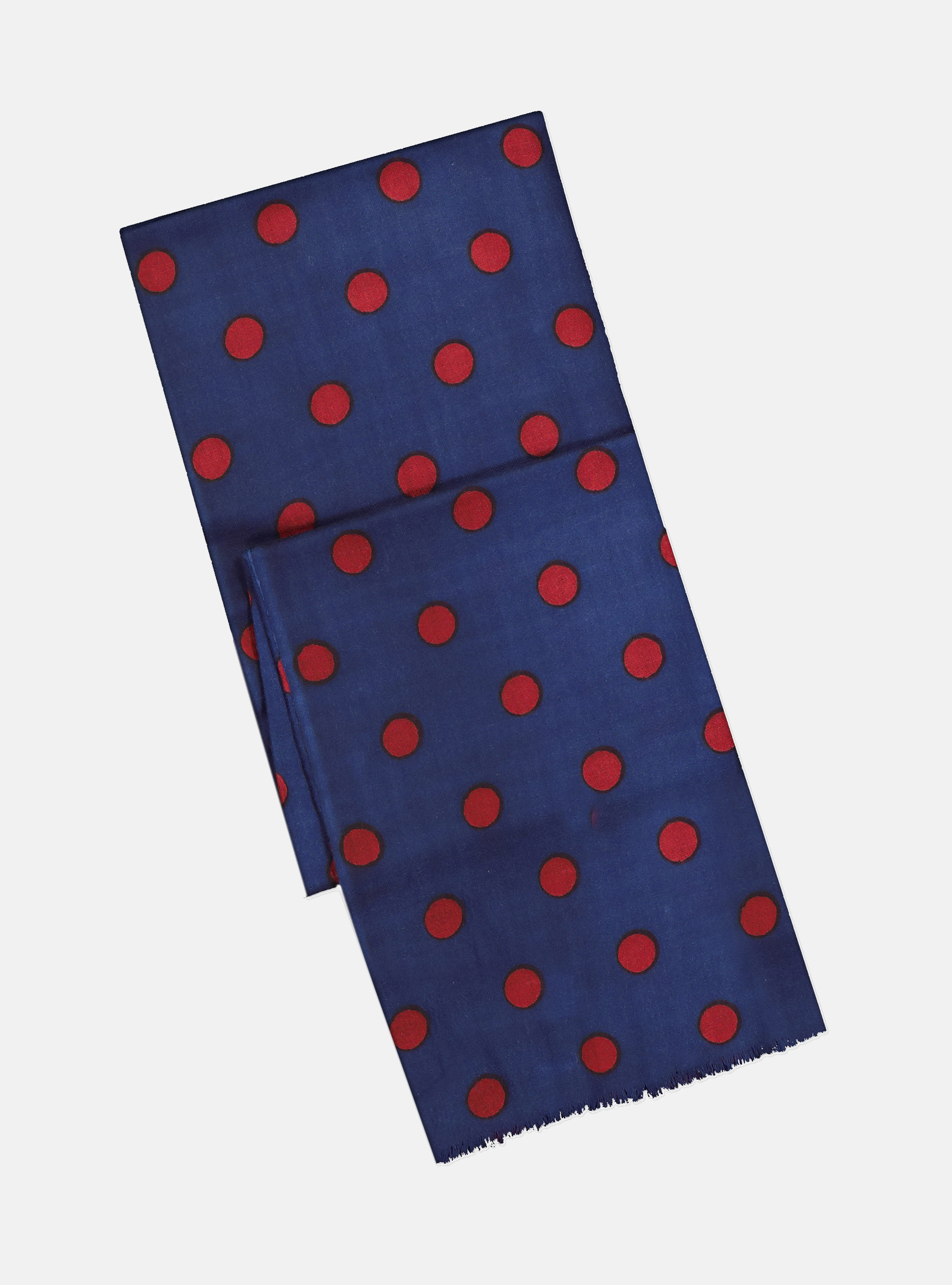 POLKA DOT WOOL SCARF, BLUE