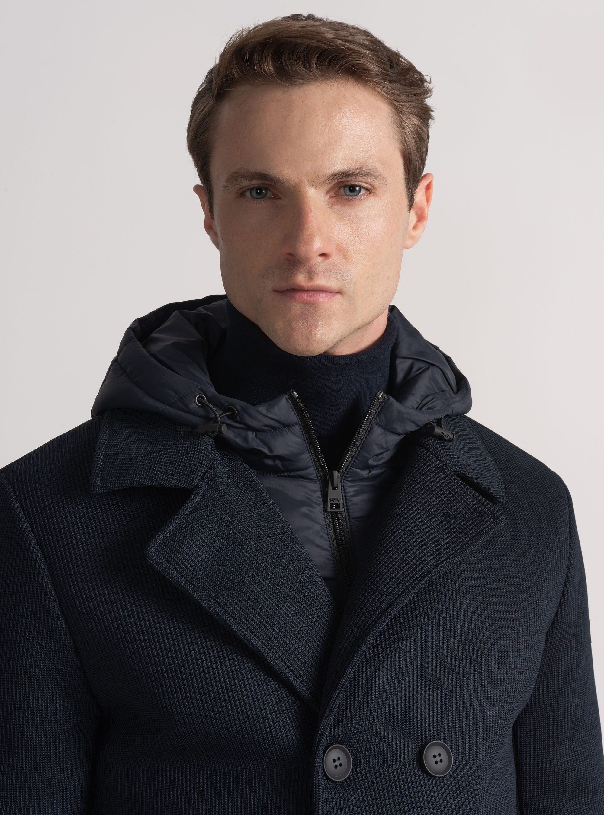 Giubbino tecnico con pettorina e cappuccio reversibile, BLU NAVY