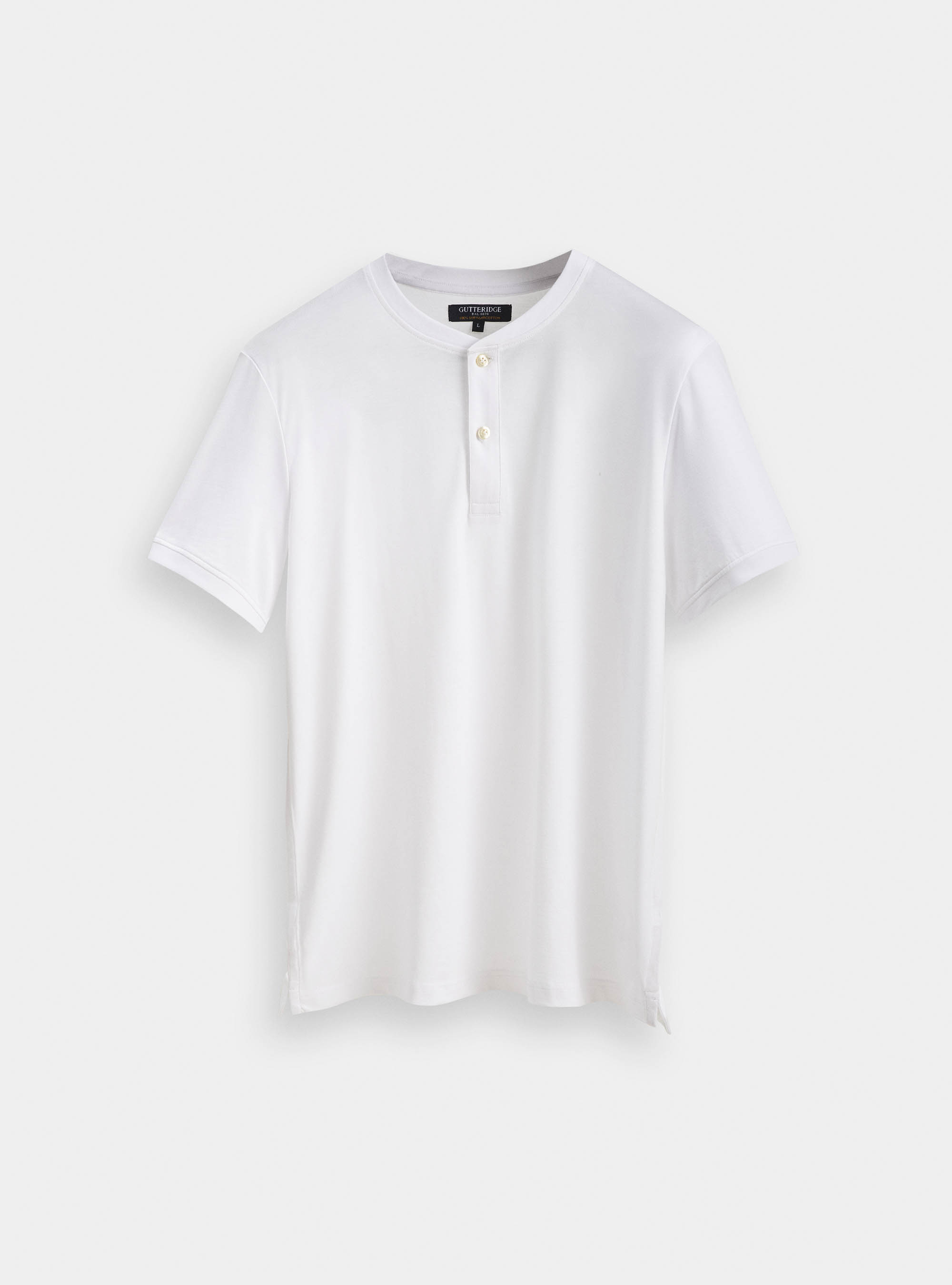 Serafino T-shirt in 100% cotton supima jersey, WHITE