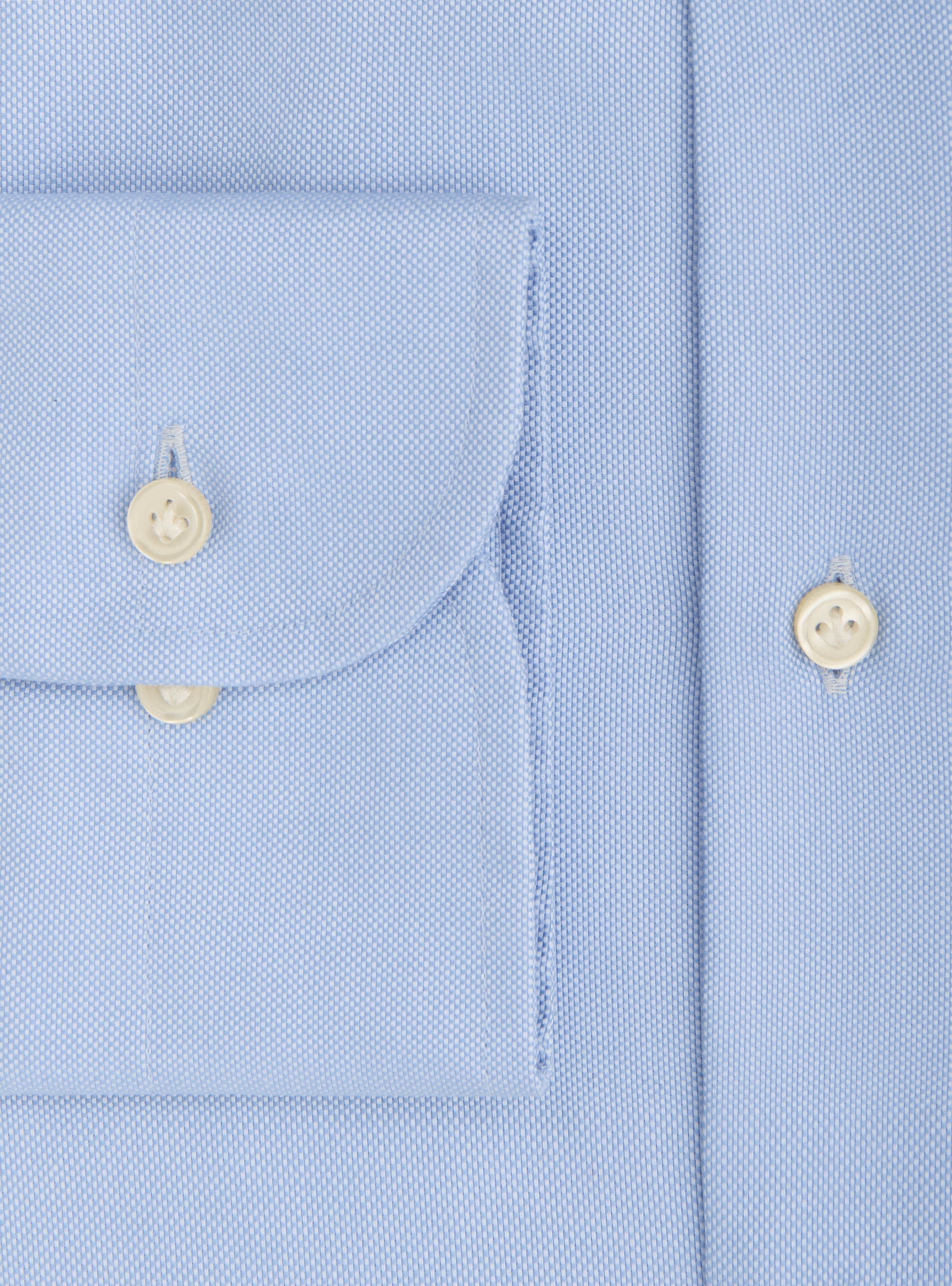 Camicia custom non iron in oxford di cotone, AZZURRO