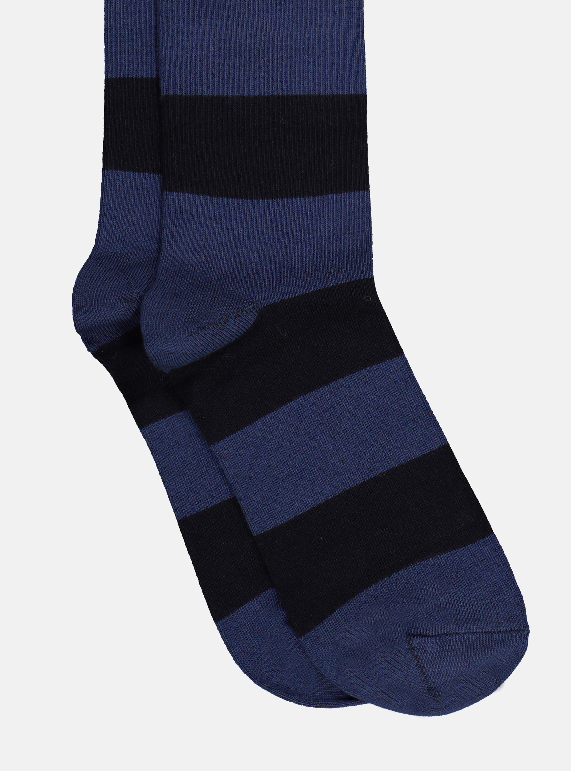 Striped long socks, BLUE