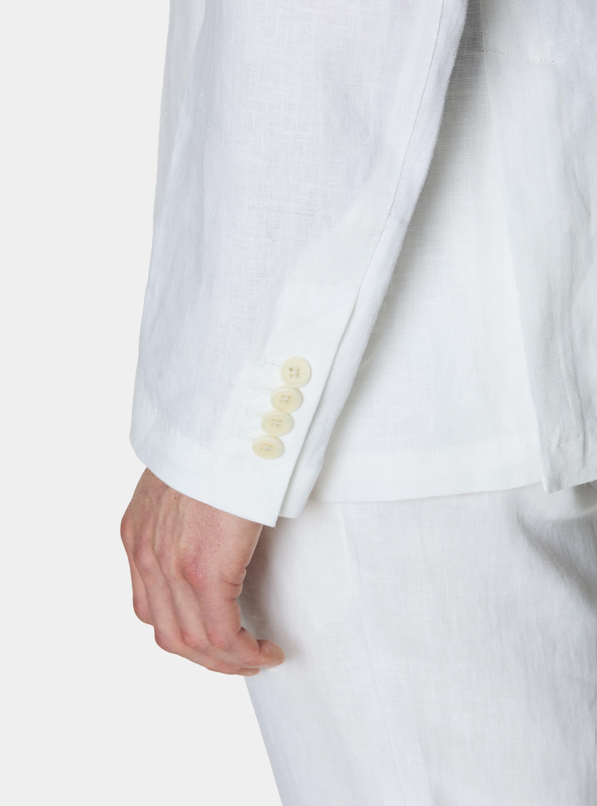Pure linen suit blazer, WHITE