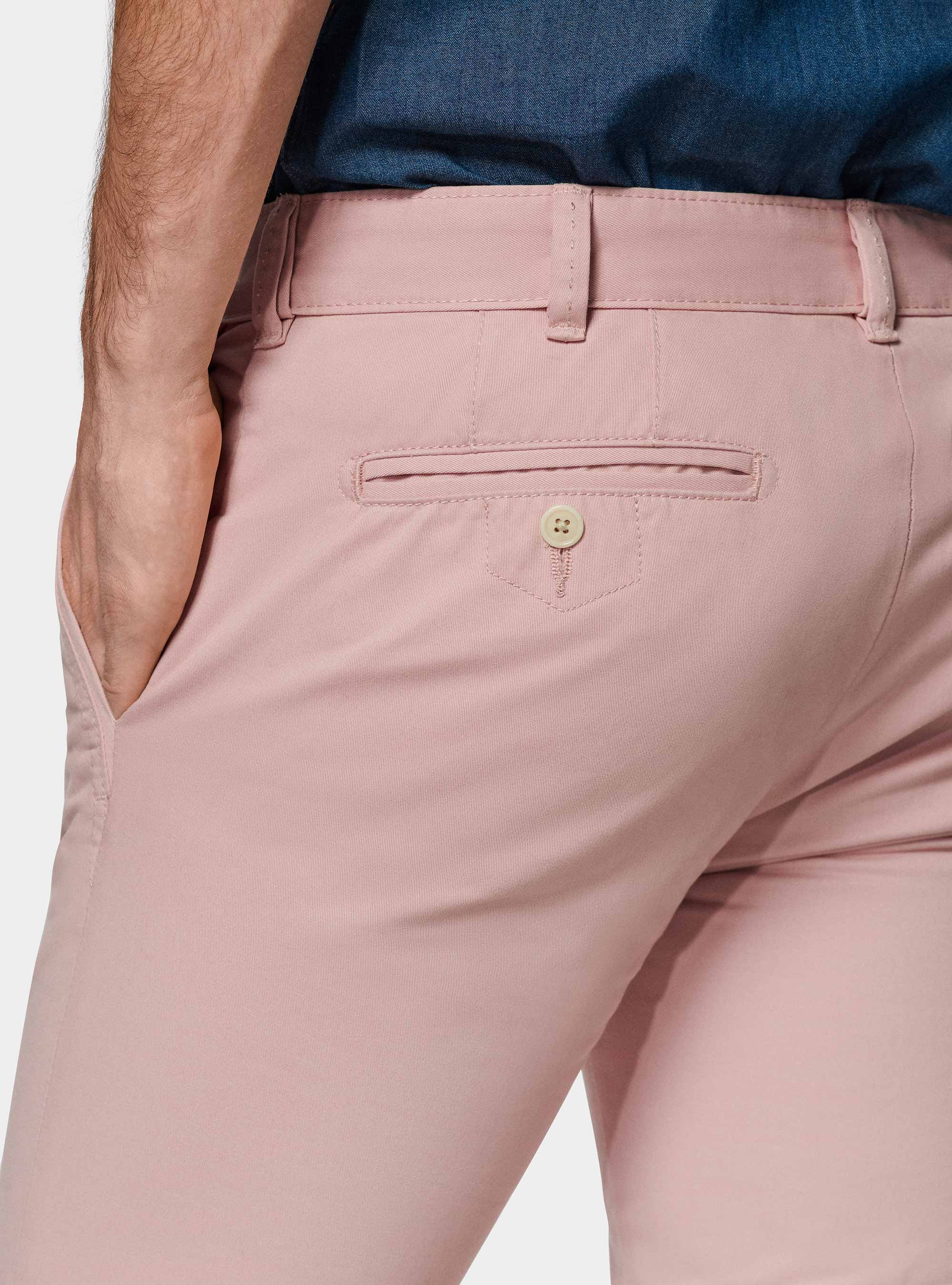 Pantalón chino slim fit de sarga de algodón, 0441C ROSA SCURO