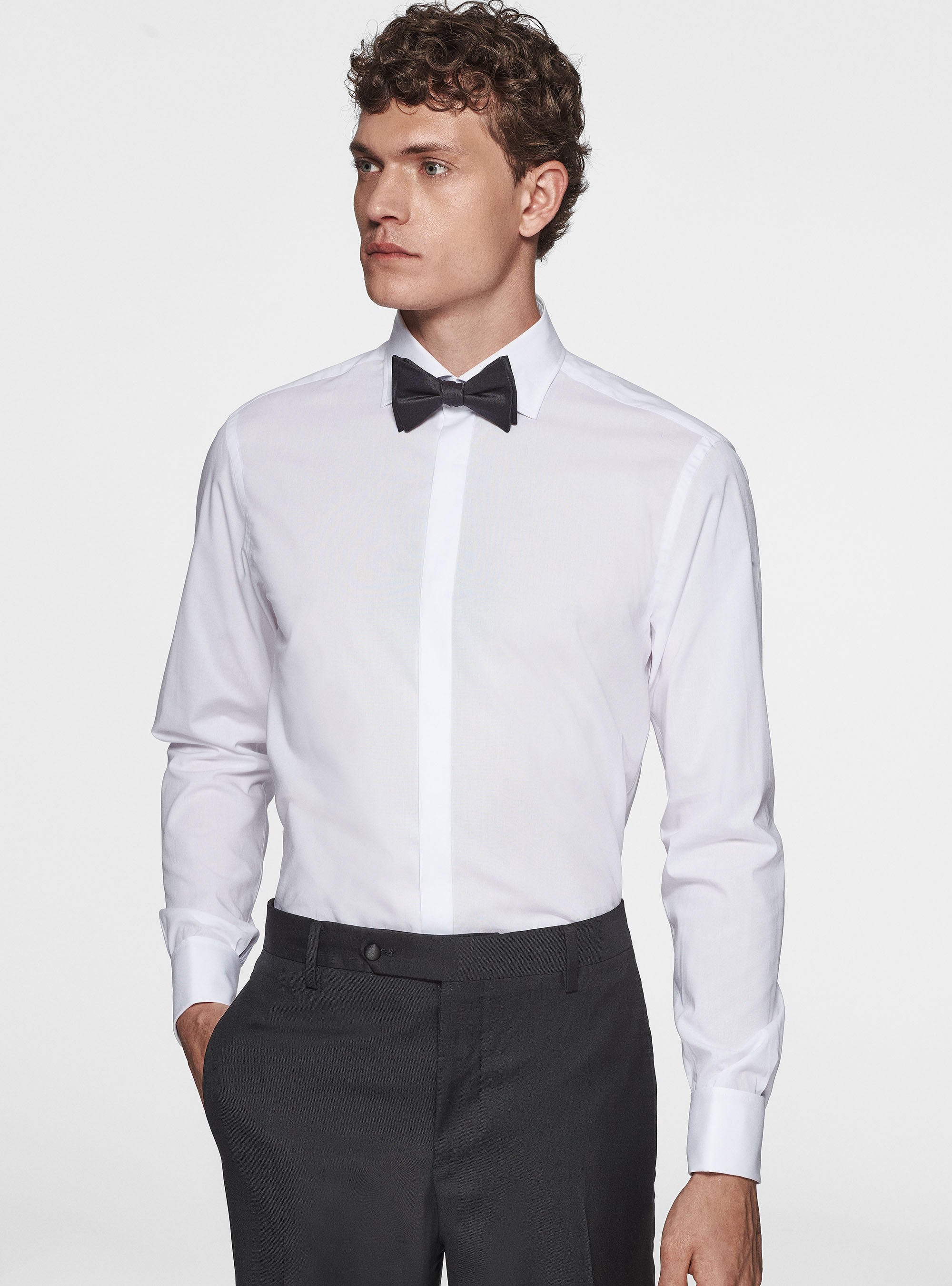 Camicia Polsini Per Gemelli Camicia Da Smoking Uomo Con Doppio