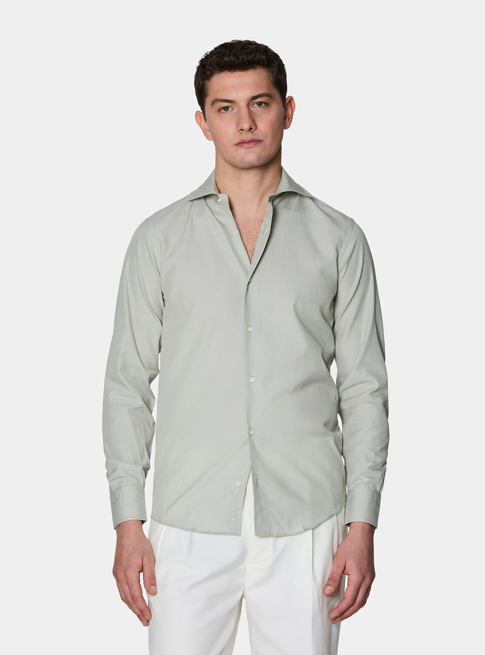 Chemise en coton fil &agrave; fil, SALVIA 0602C