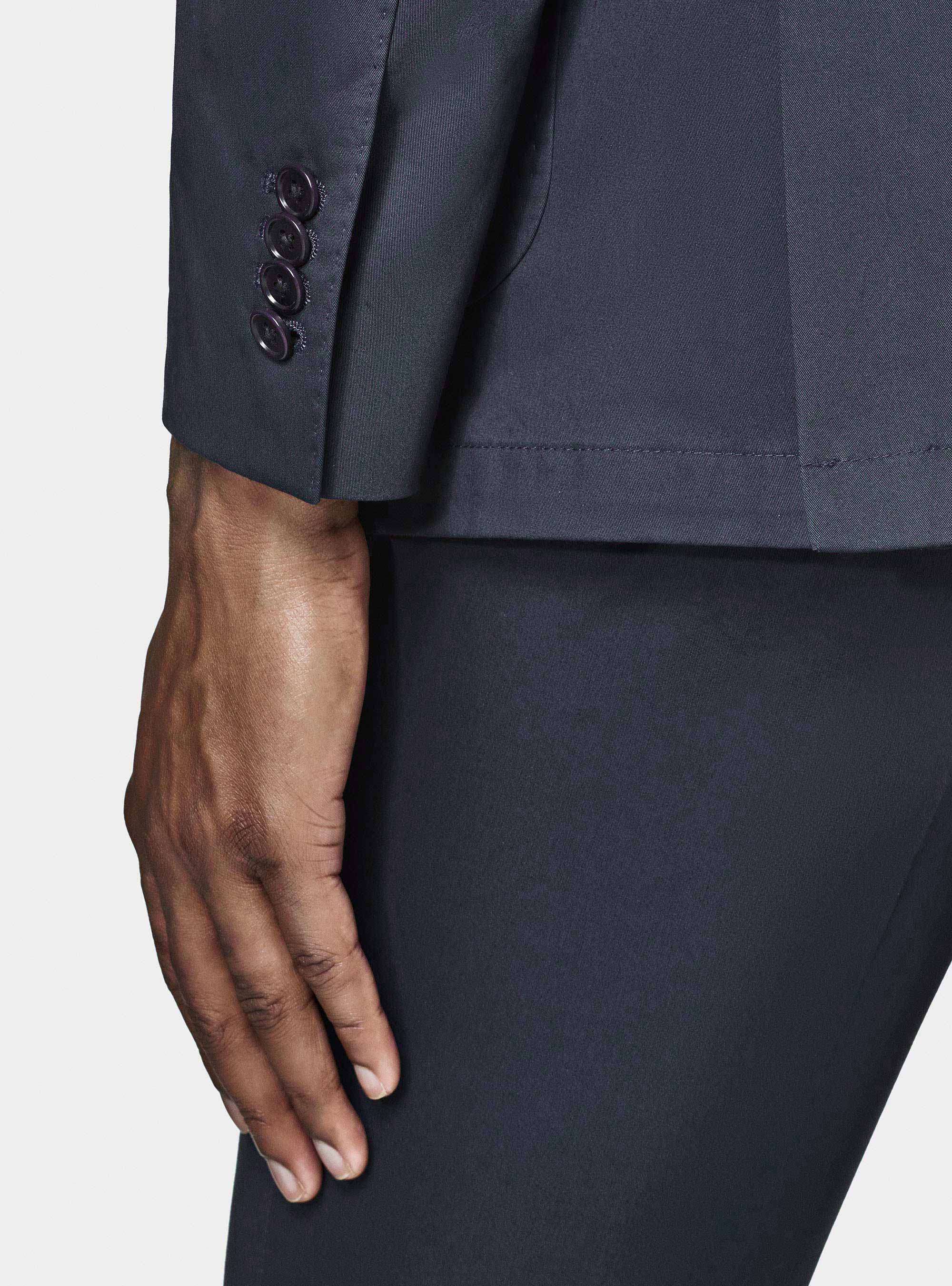 Cotton poplin blazer, NAVY BLUE