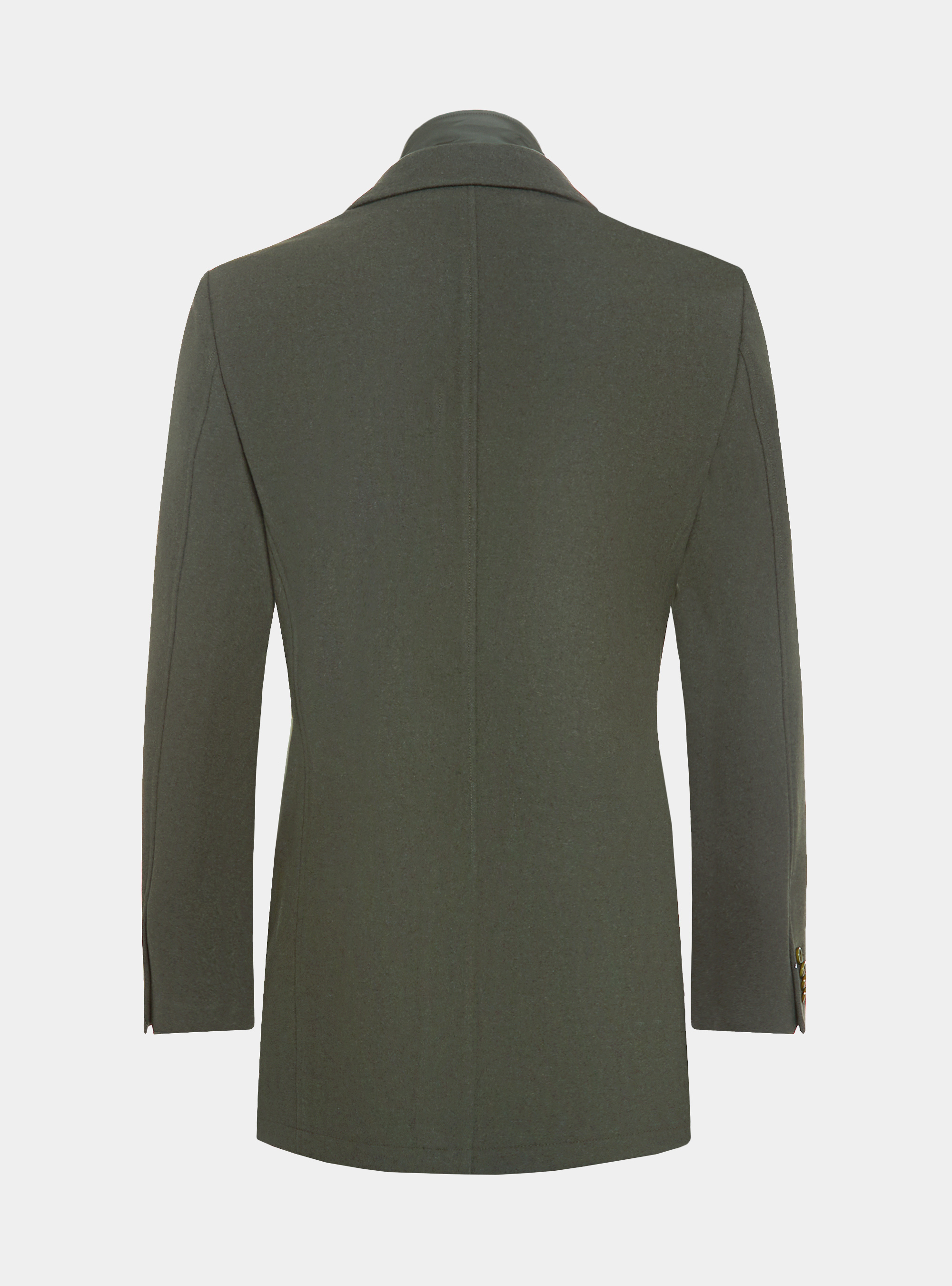 Cappotto in misto lana con pettorina, VERDE