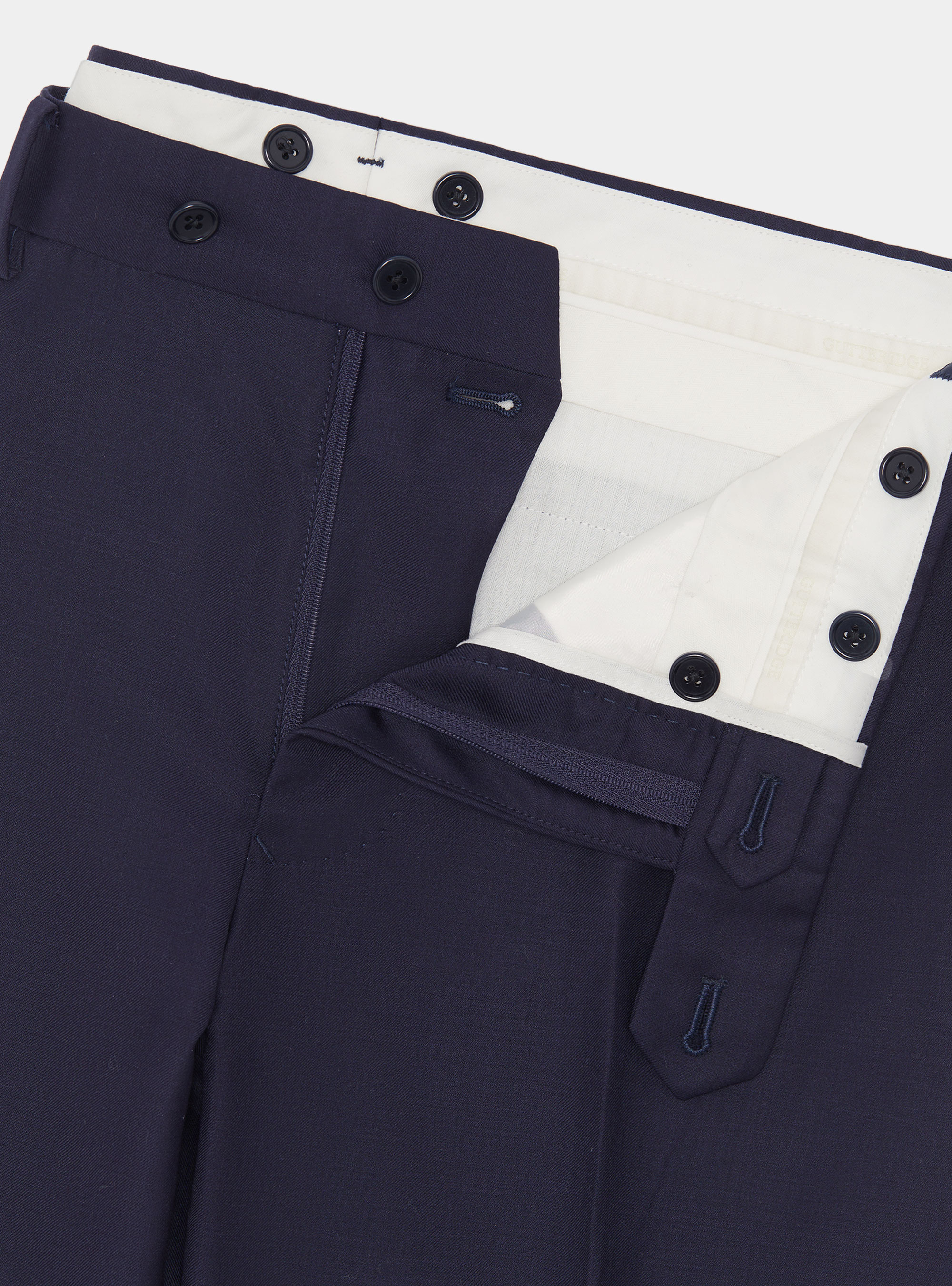 Pantalones de traje de lana pura superfina 120's, AZUL MARINO