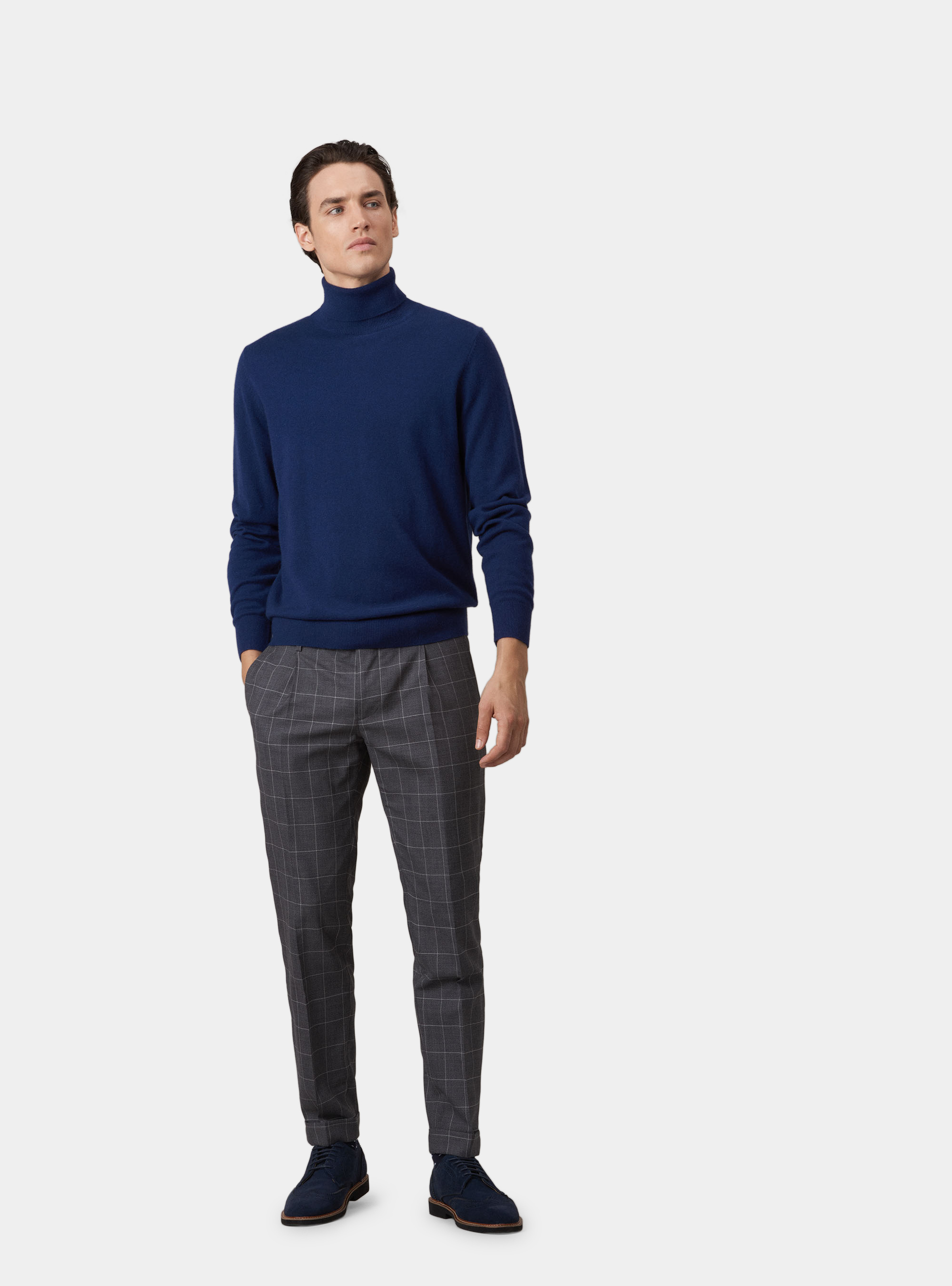 High neck sweater 100% cashmere, BASALT