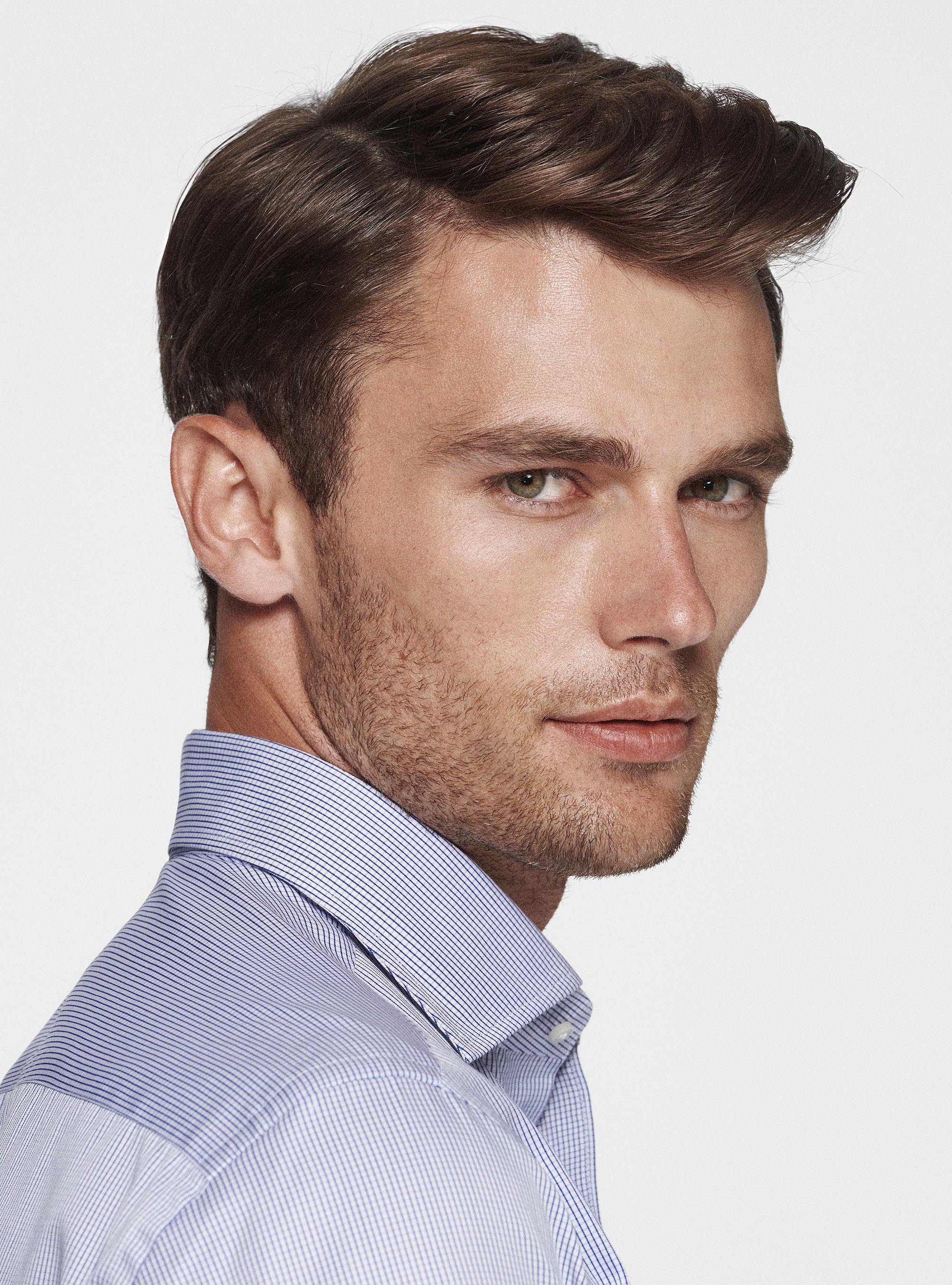 Pure cotton checked shirt, BLUE