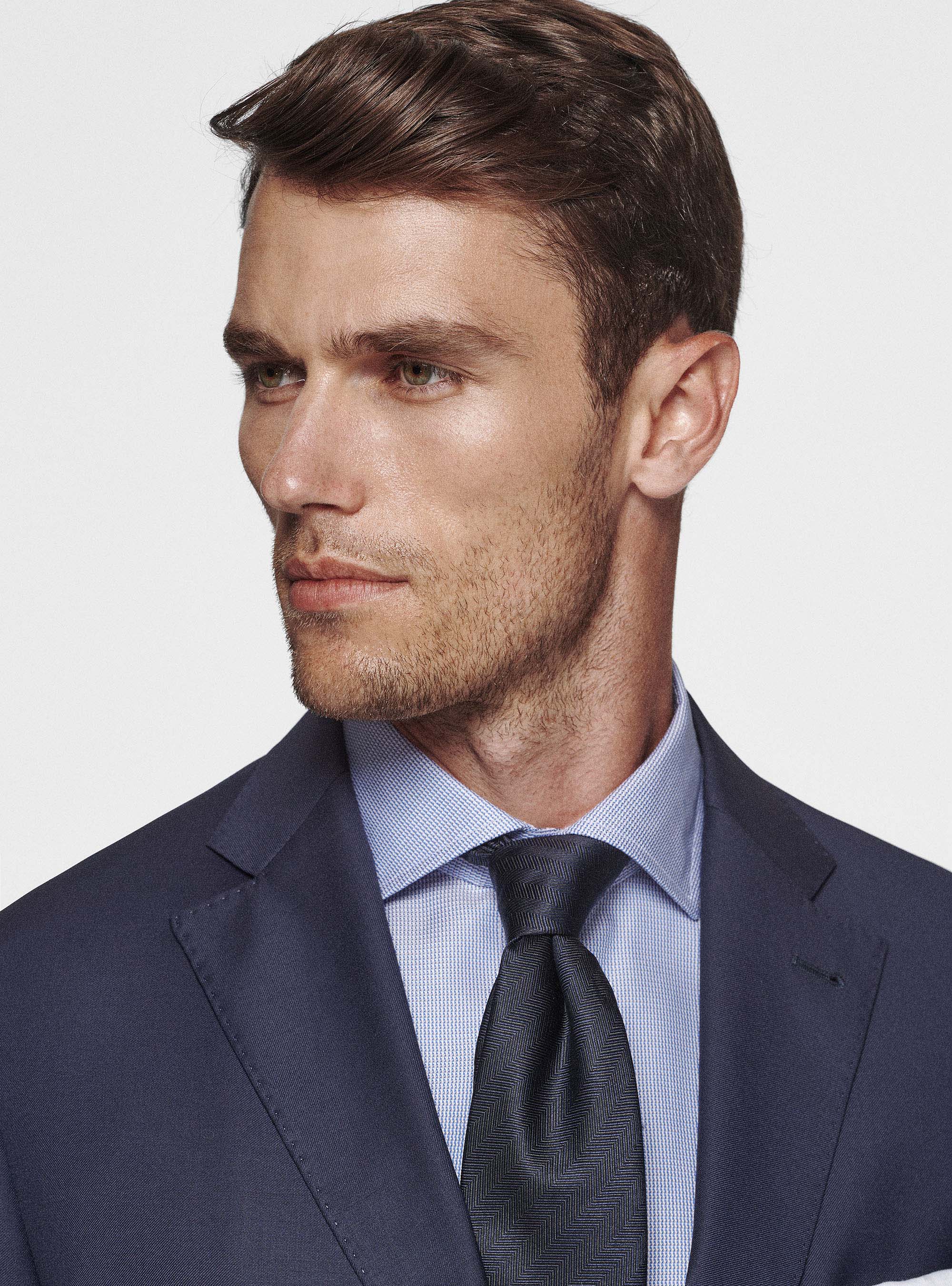 Americana Drop 4 de pura lana Vitale Barberis Canonico, AZUL MARINO