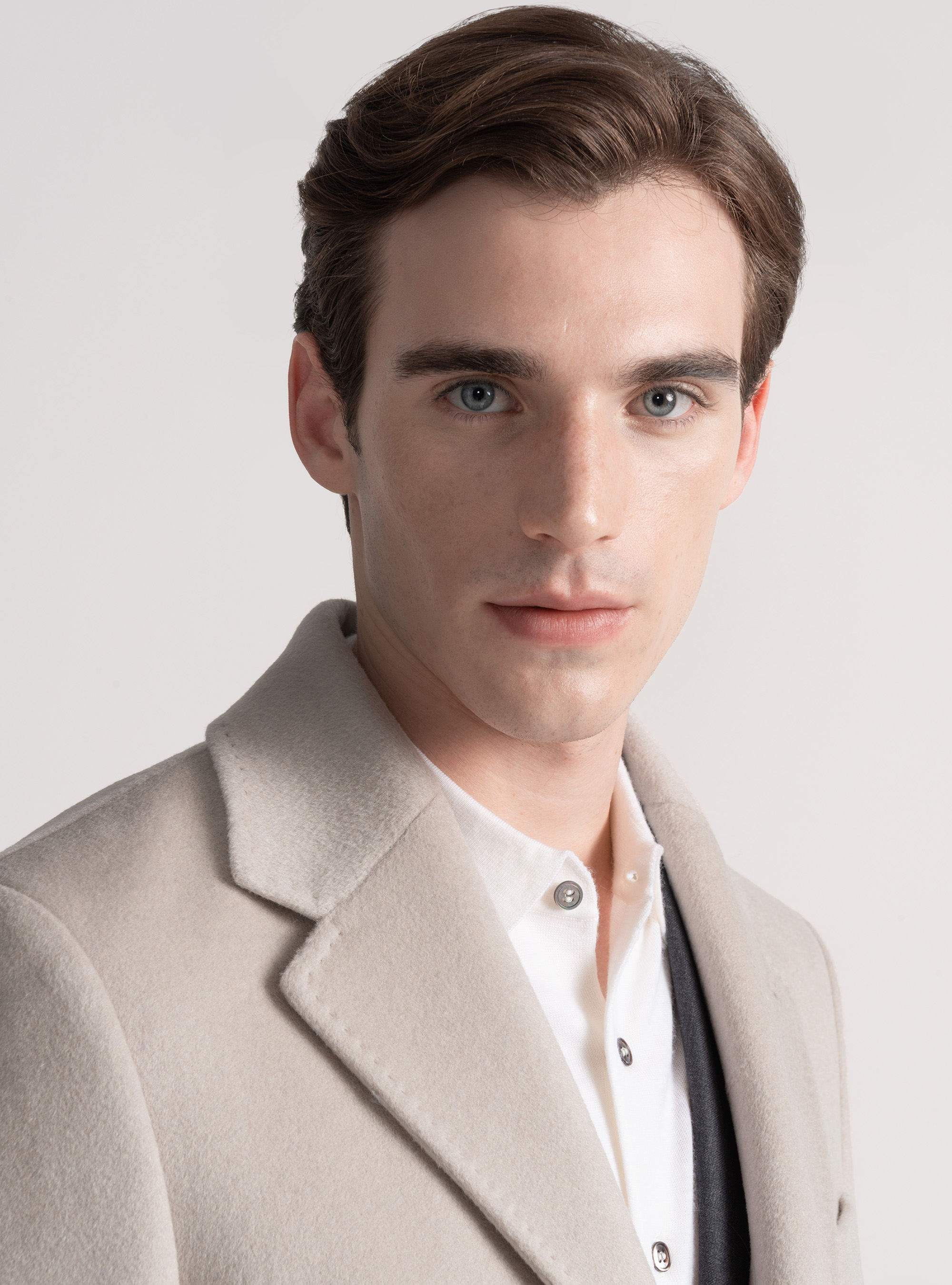 Abrigo de lana y cachemira, ECRU 0536C