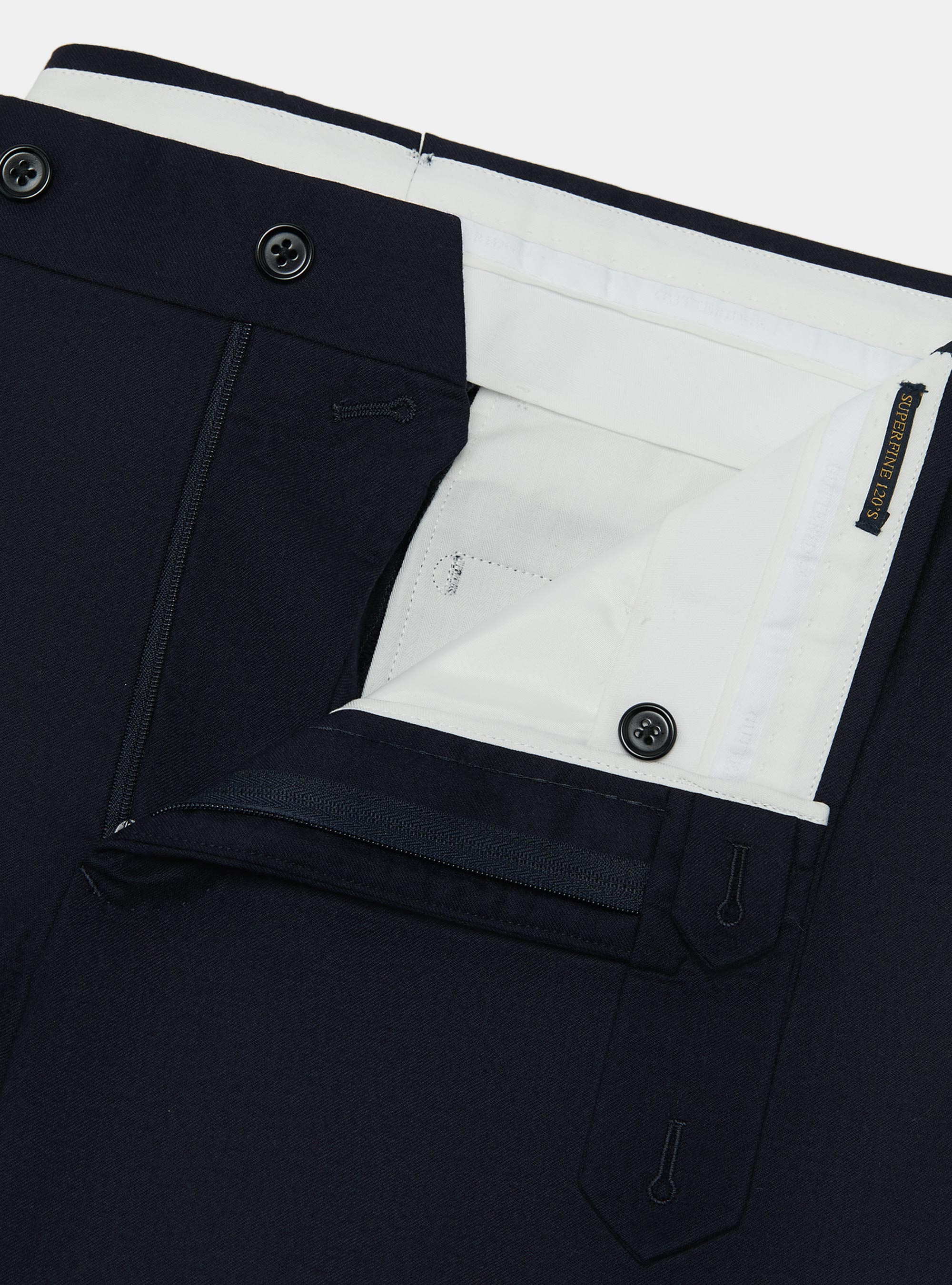 Pantaloni in flanella di lana Vitale Barberis Canonico, BLU NAVY