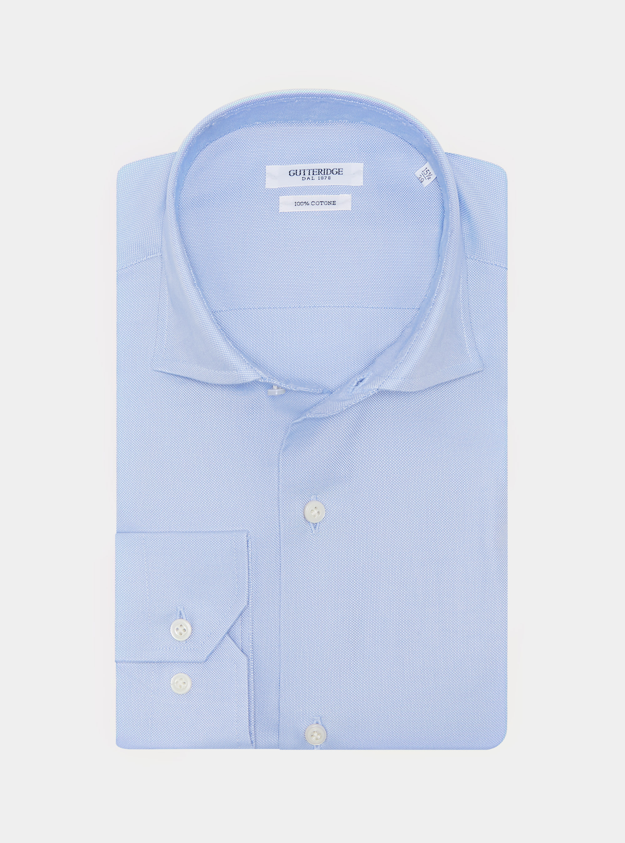 Camisa oxford de algodón, CELESTE