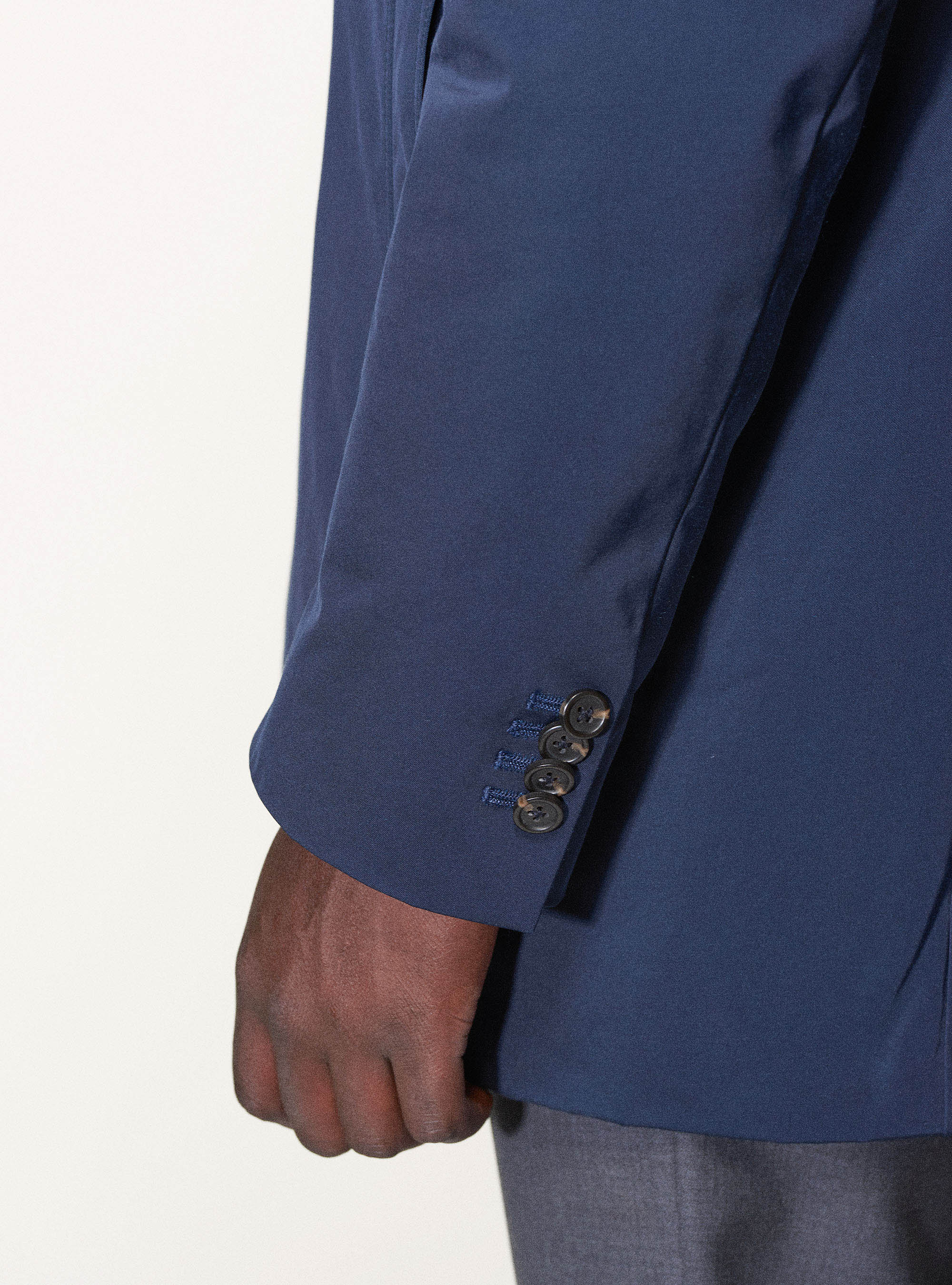 Impermeabile imbottito in tessuto tecnico, BLU NAVY