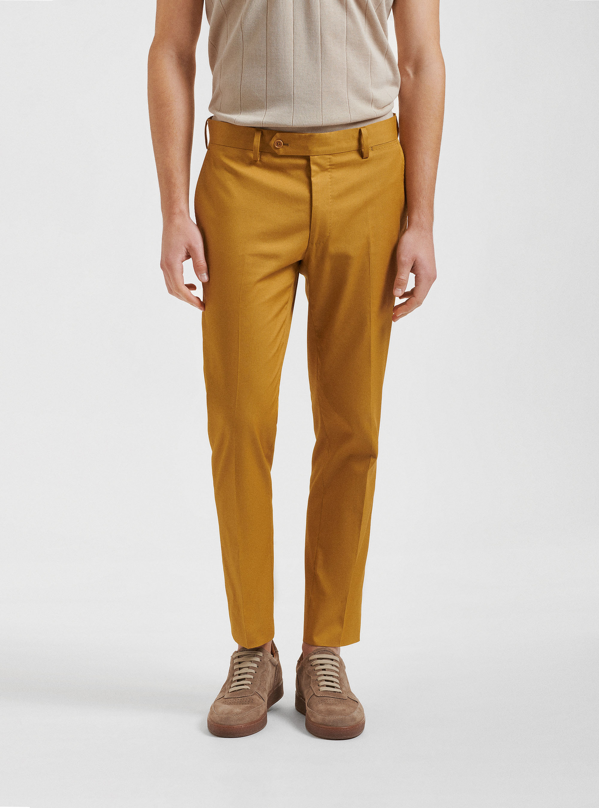 Pantaloni per abito in cotone armaturato, 0711C OCRA