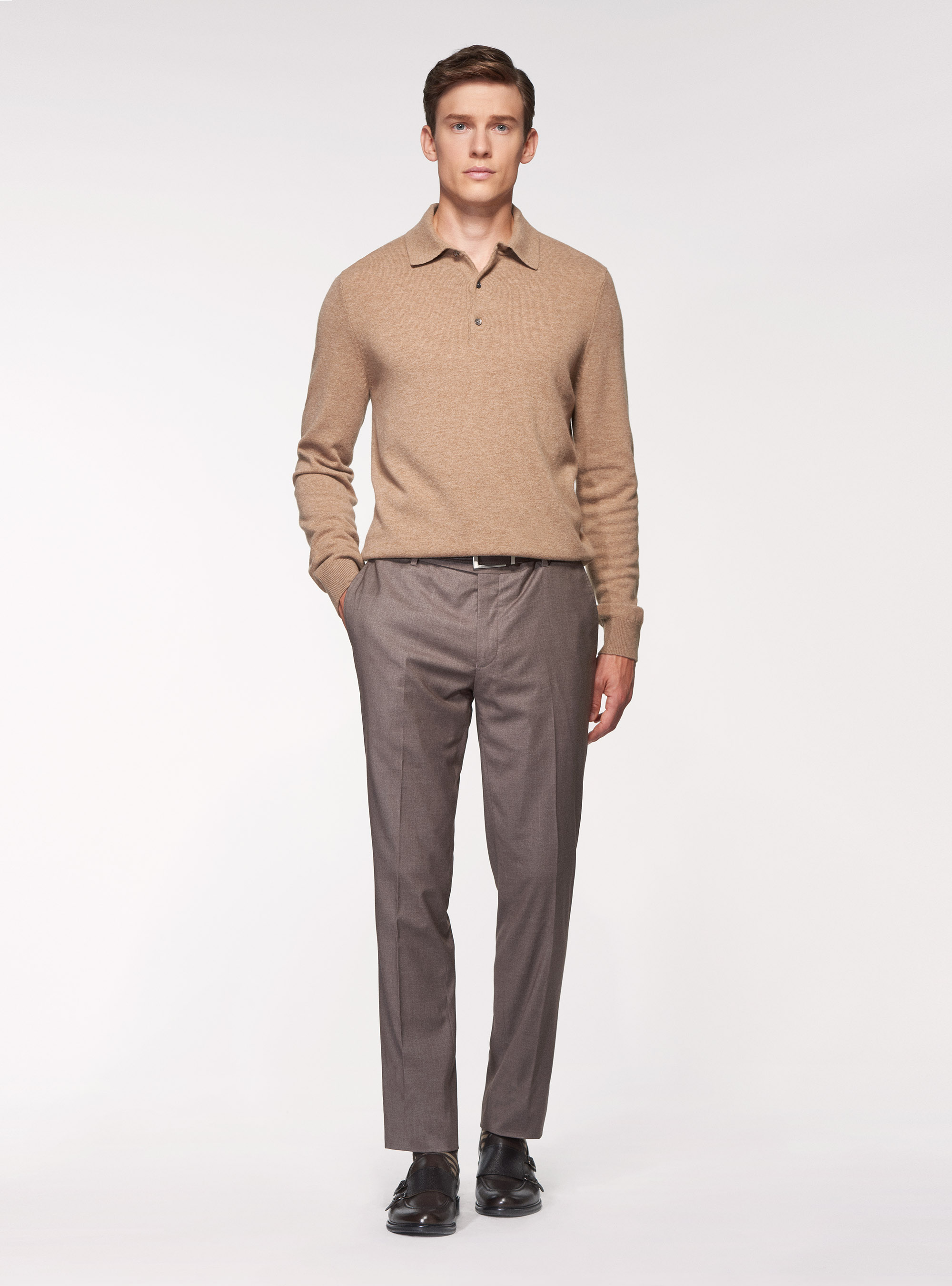 Pantaloni per abito slim fit, FANGO