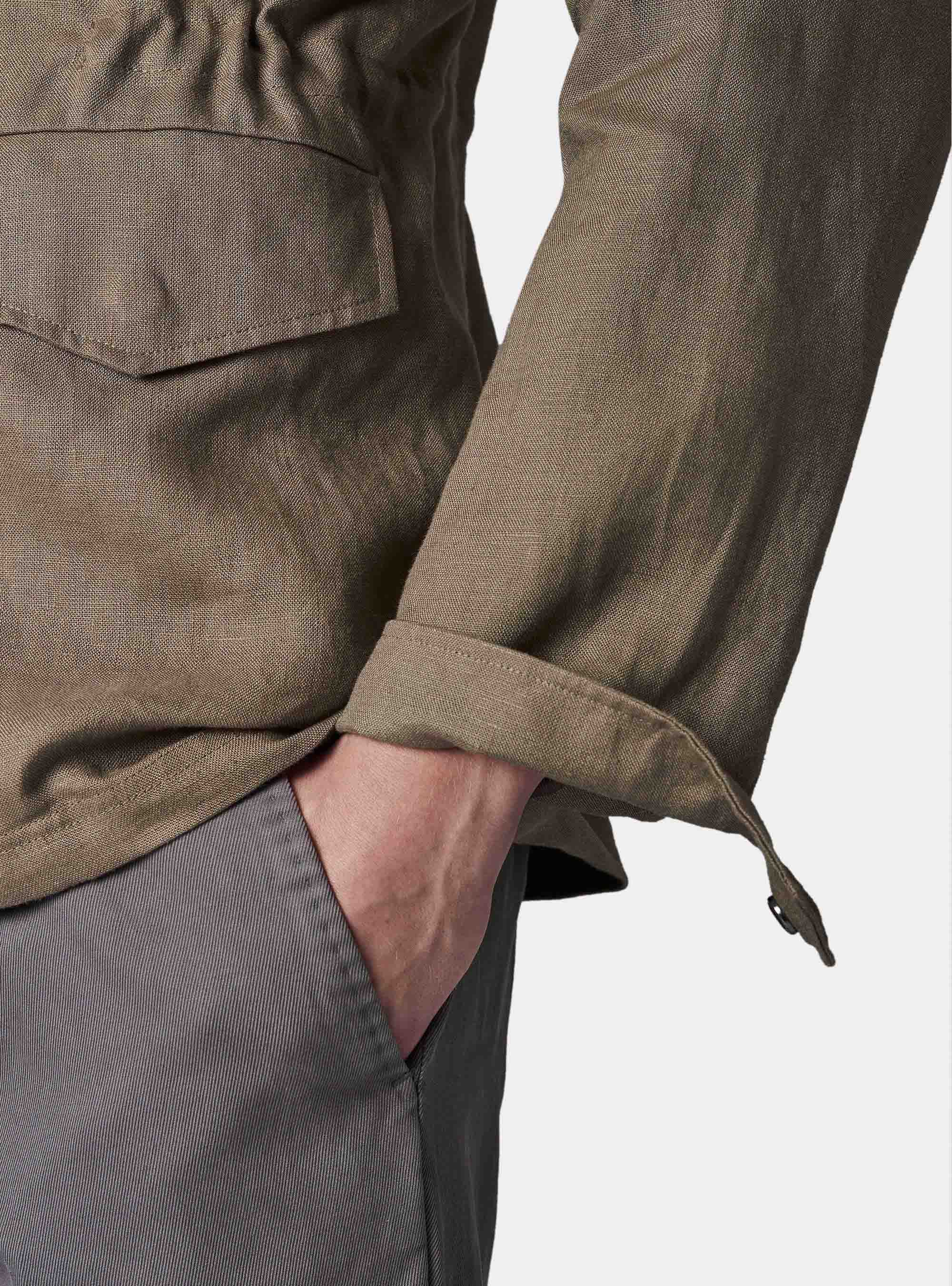 Giubbino in puro lino, FANGO