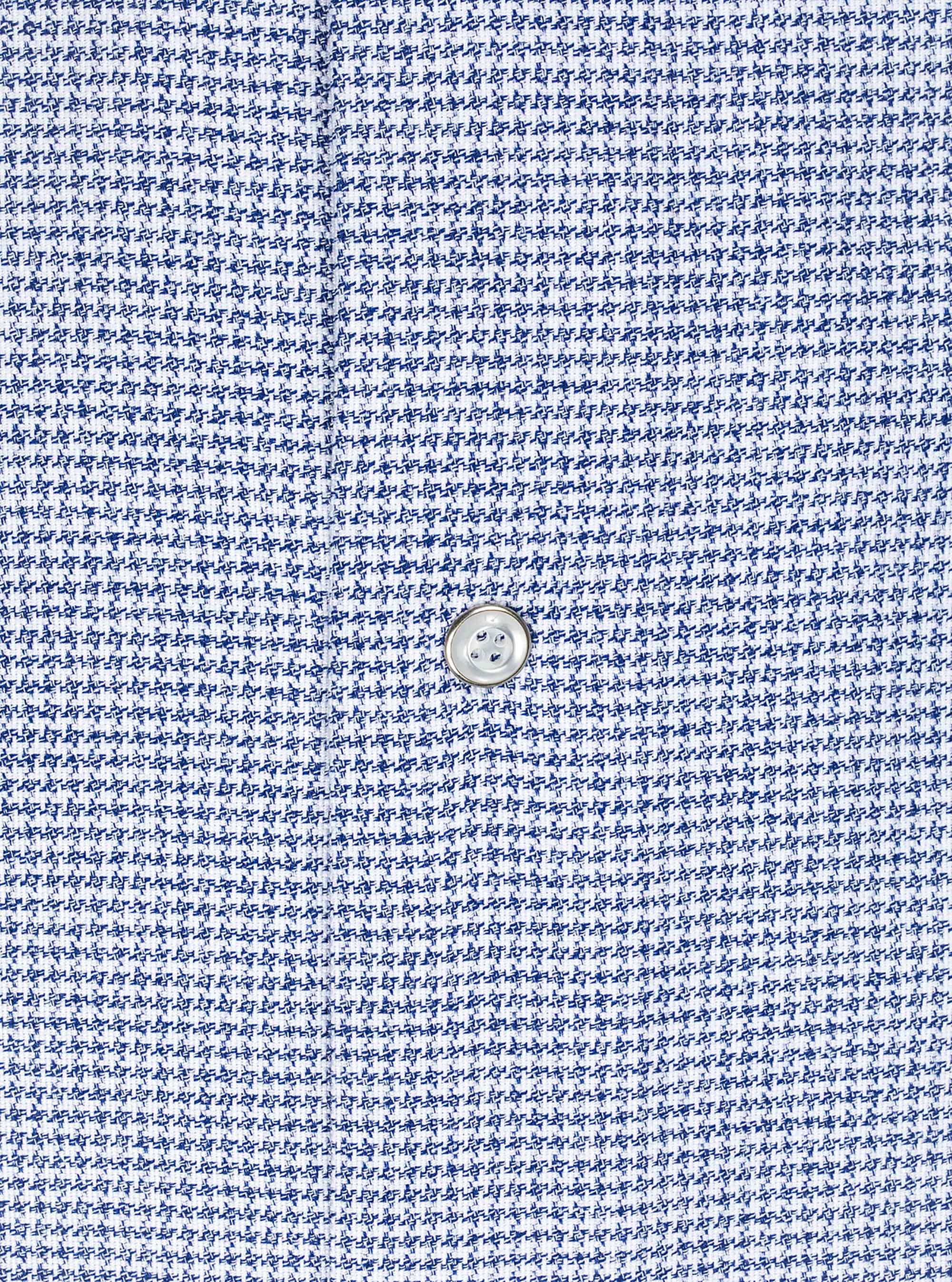 Chemise &agrave; col fran&ccedil;ais en coton tricot&eacute;, BLEU