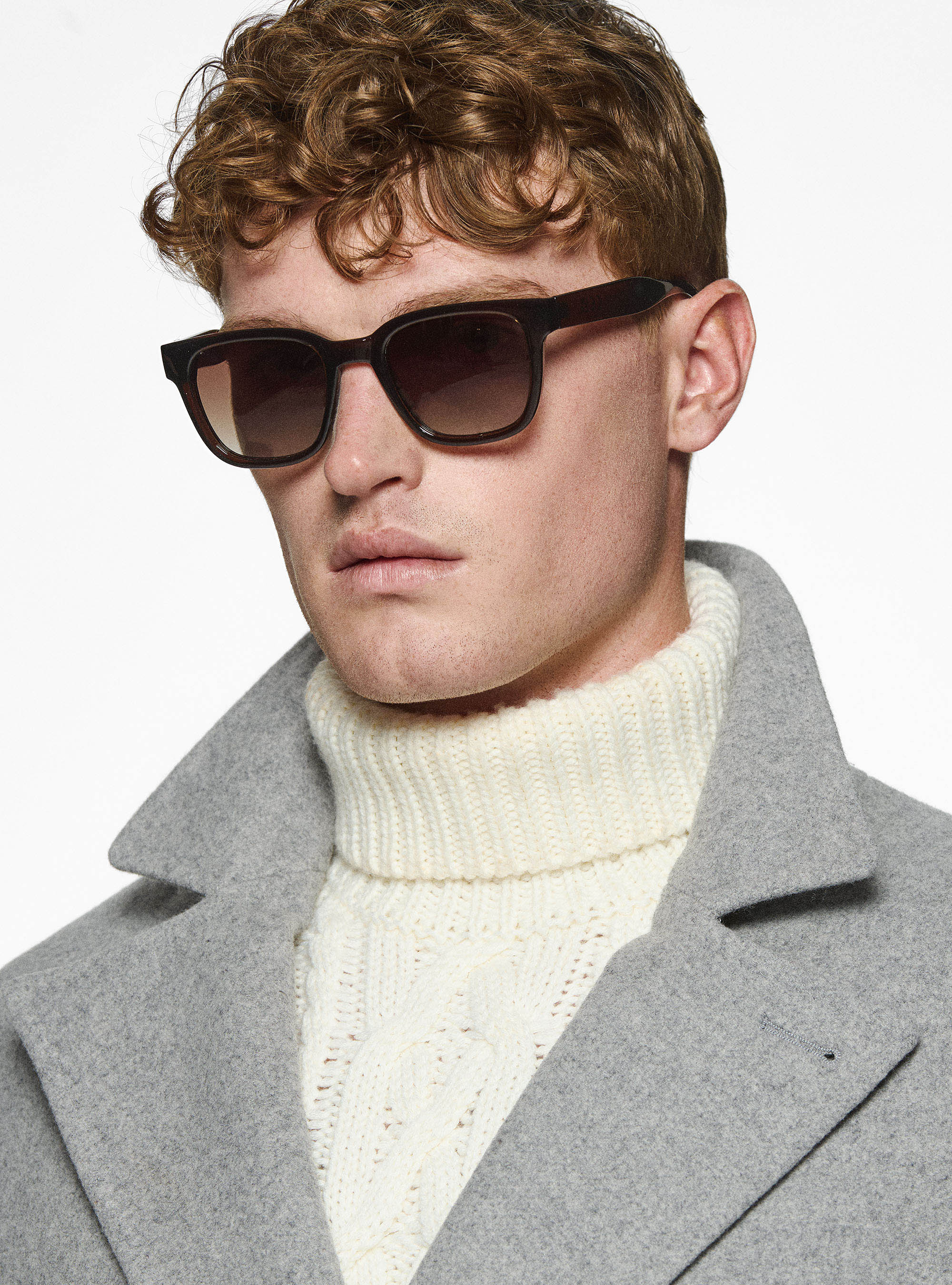 Cappotto doppiopetto in pura lana, GRIGIO CHIARO MELANGE