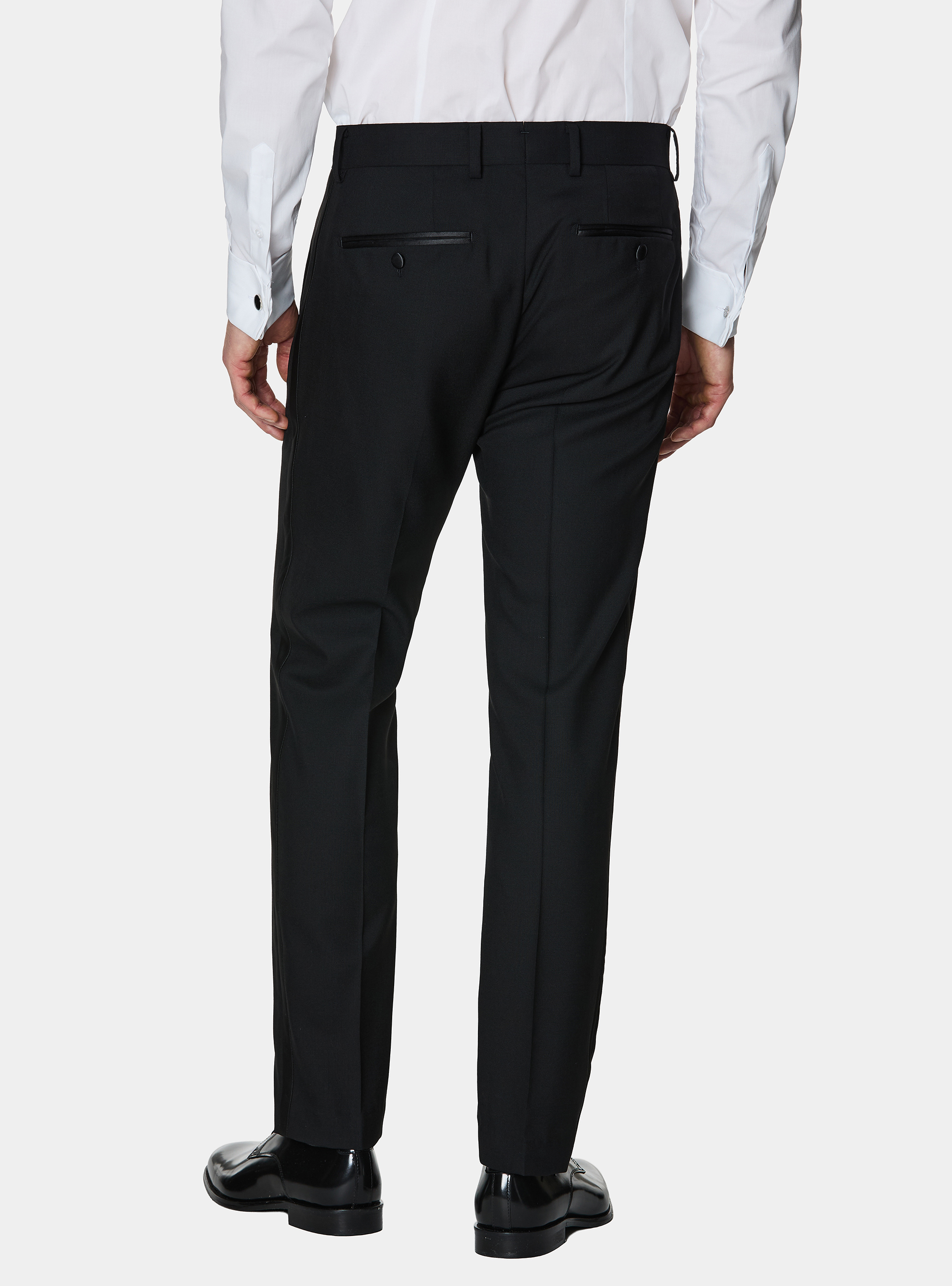 Vitale Barberis Canonico wool tuxedo trousers, BLACK