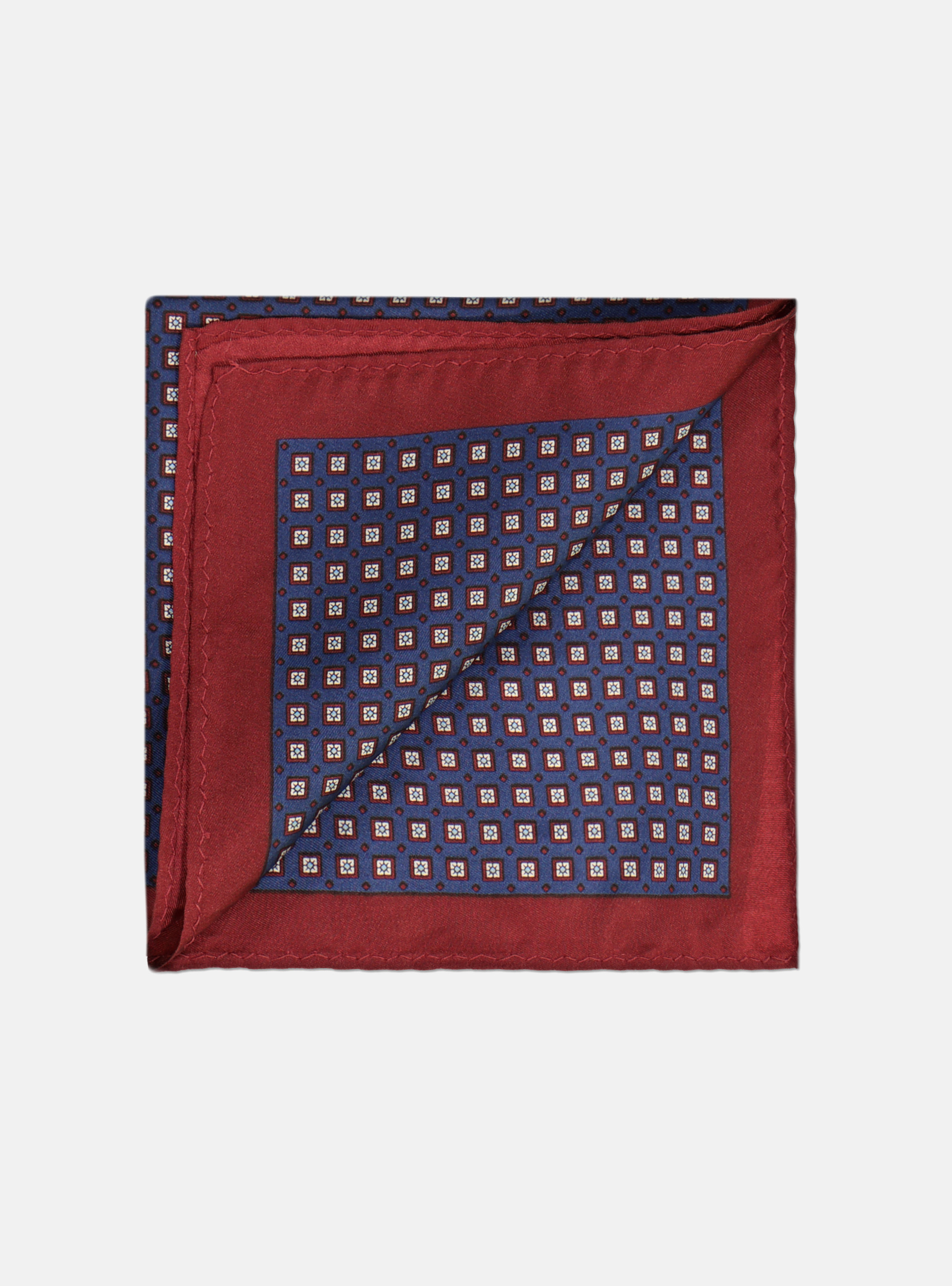 PRINTED SILK POCHETTE, BLUE