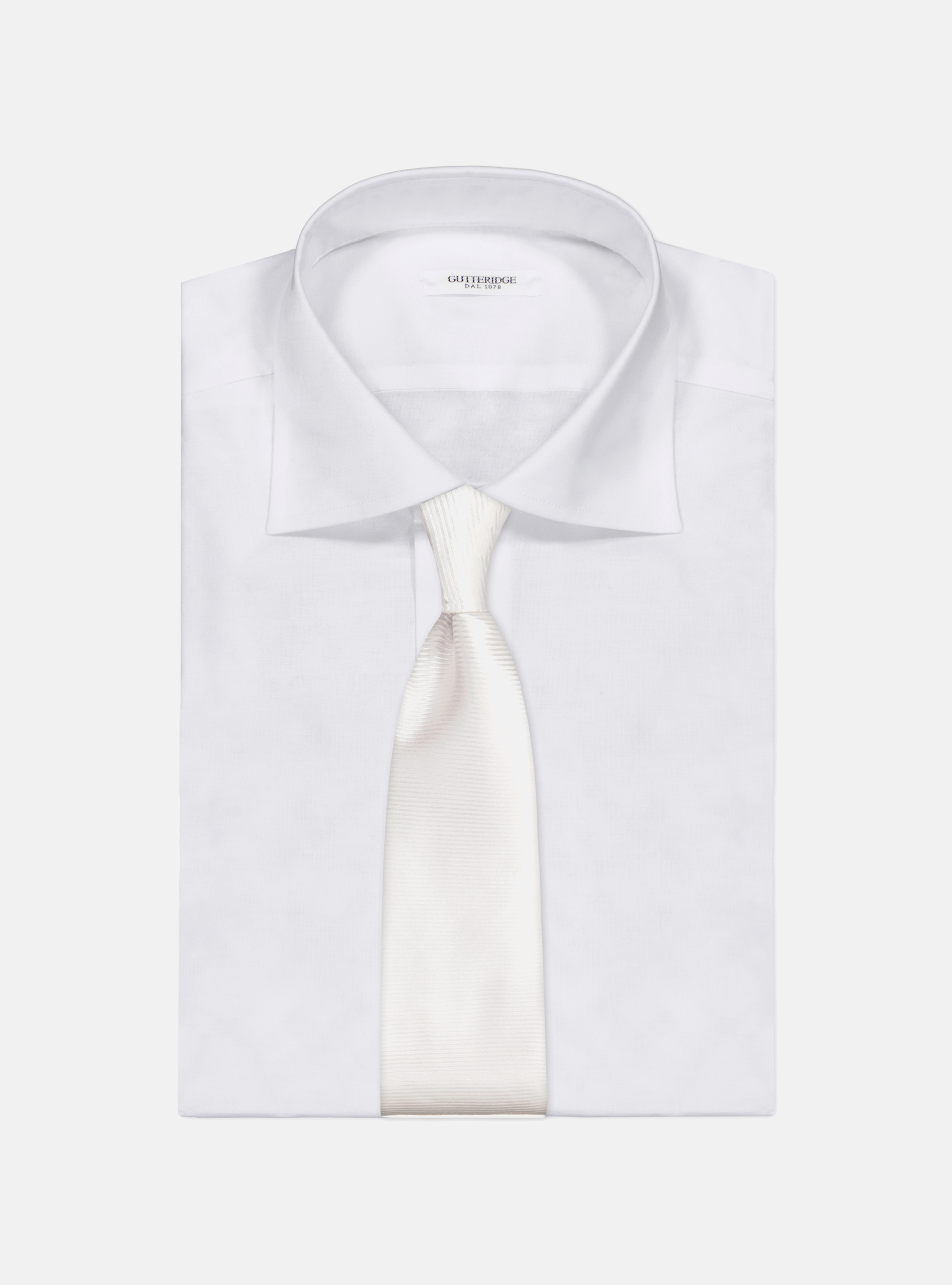 Cravatta 5 pieghe in seta, BIANCO