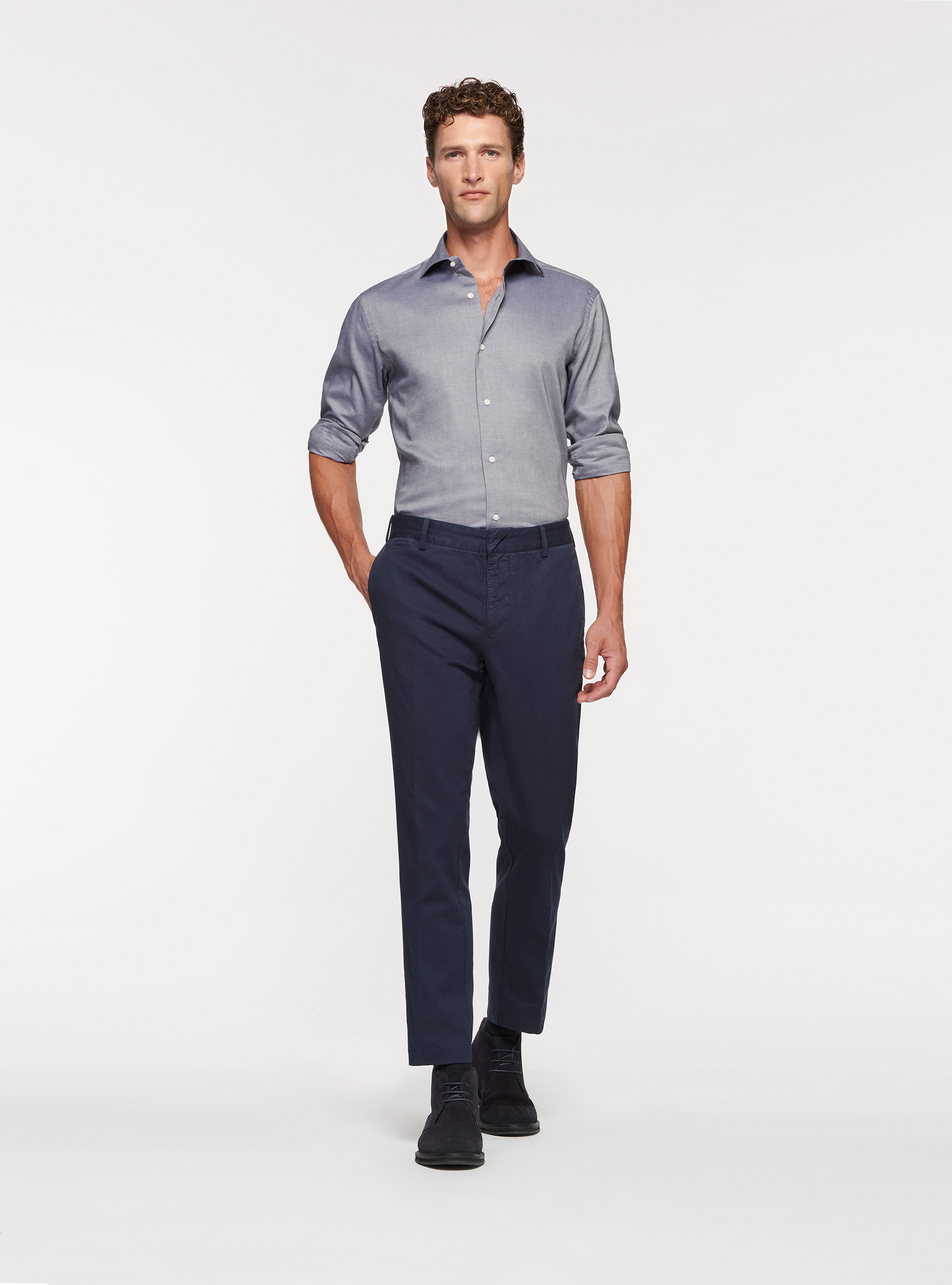 Camicia in cotone oxford, BLU NAVY