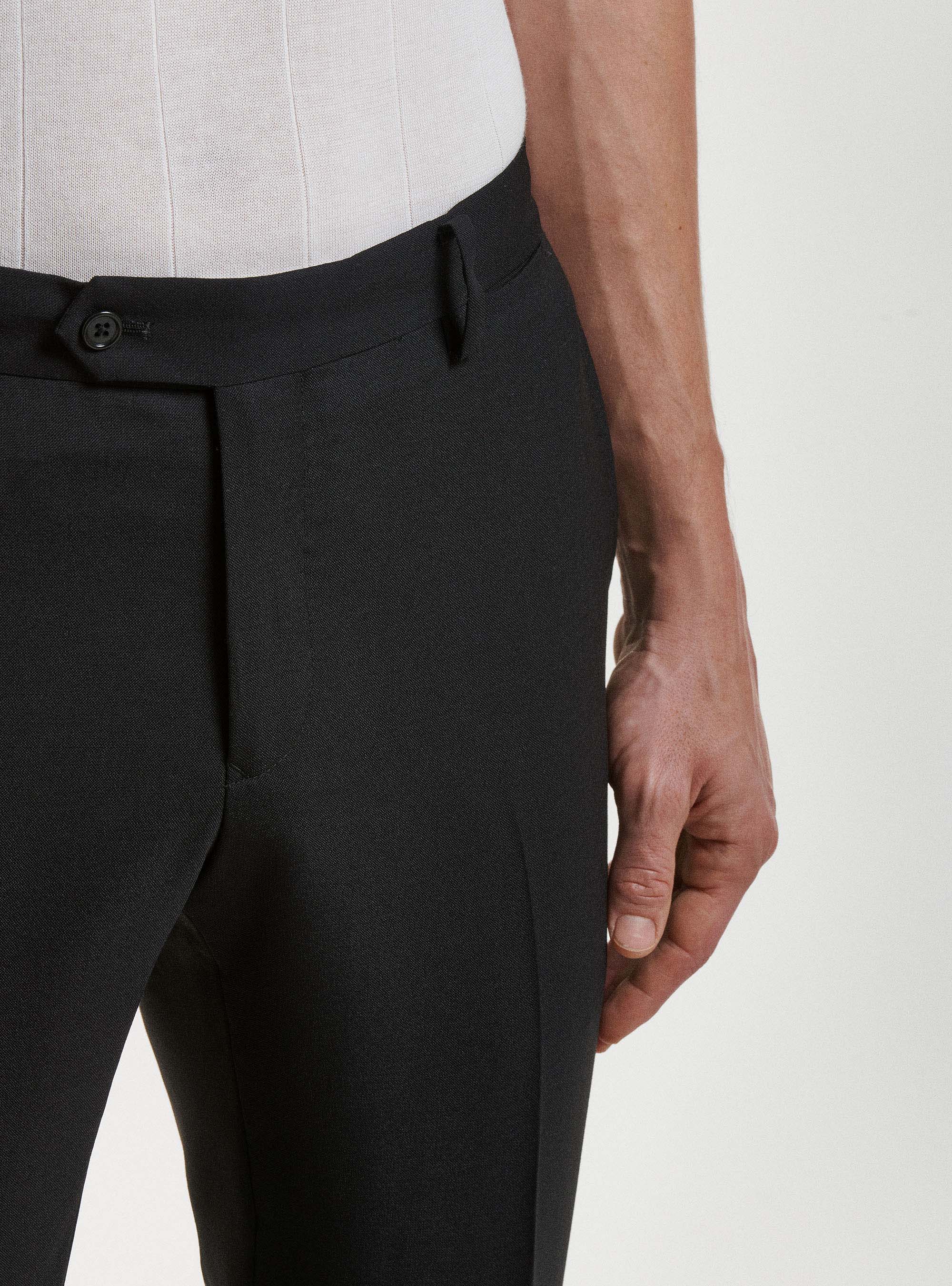 Pantaloni per abito in pura lana Vitale Barberis Canonico, NERO
