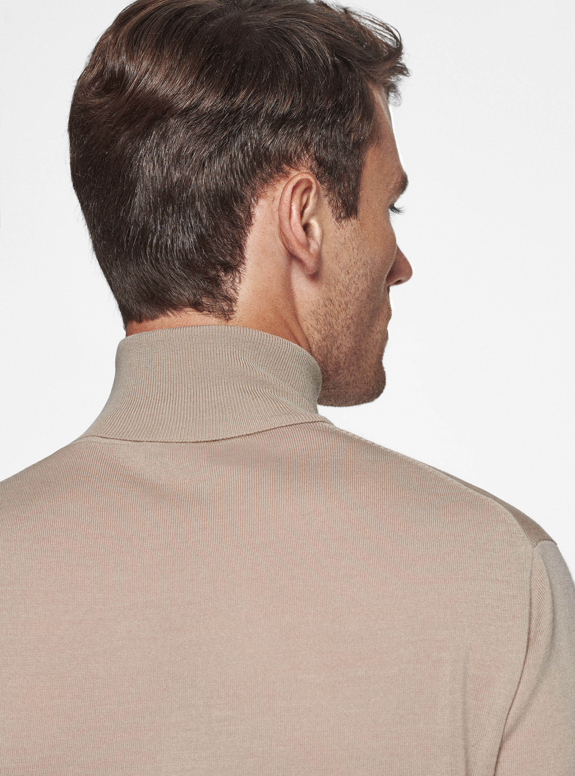 Dolcevita in pura lana merino extrafine, SABBIA